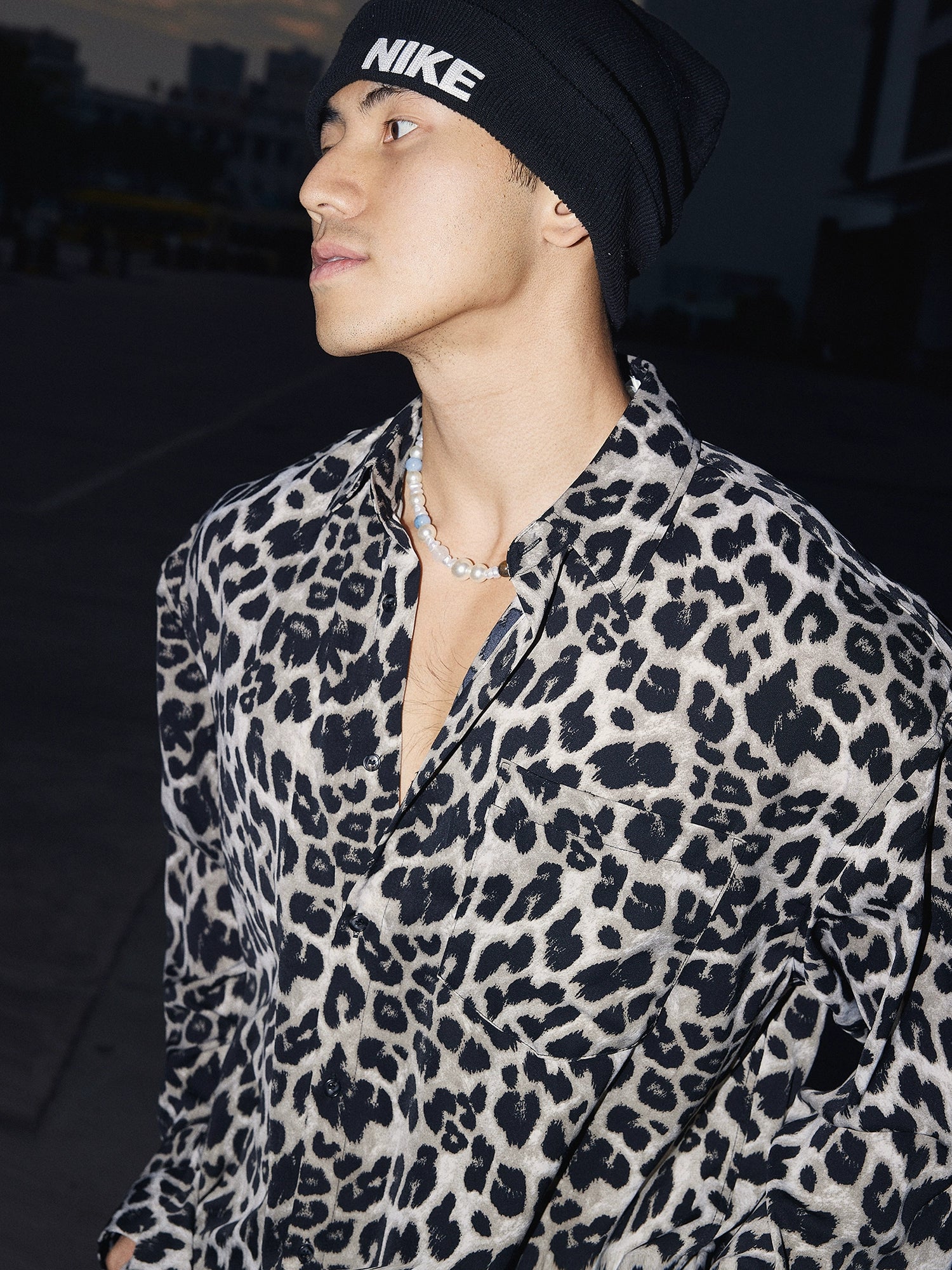 Oversized Leopard Print Button Shirt