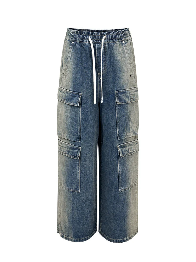 Oversized Denim Cargo Pants