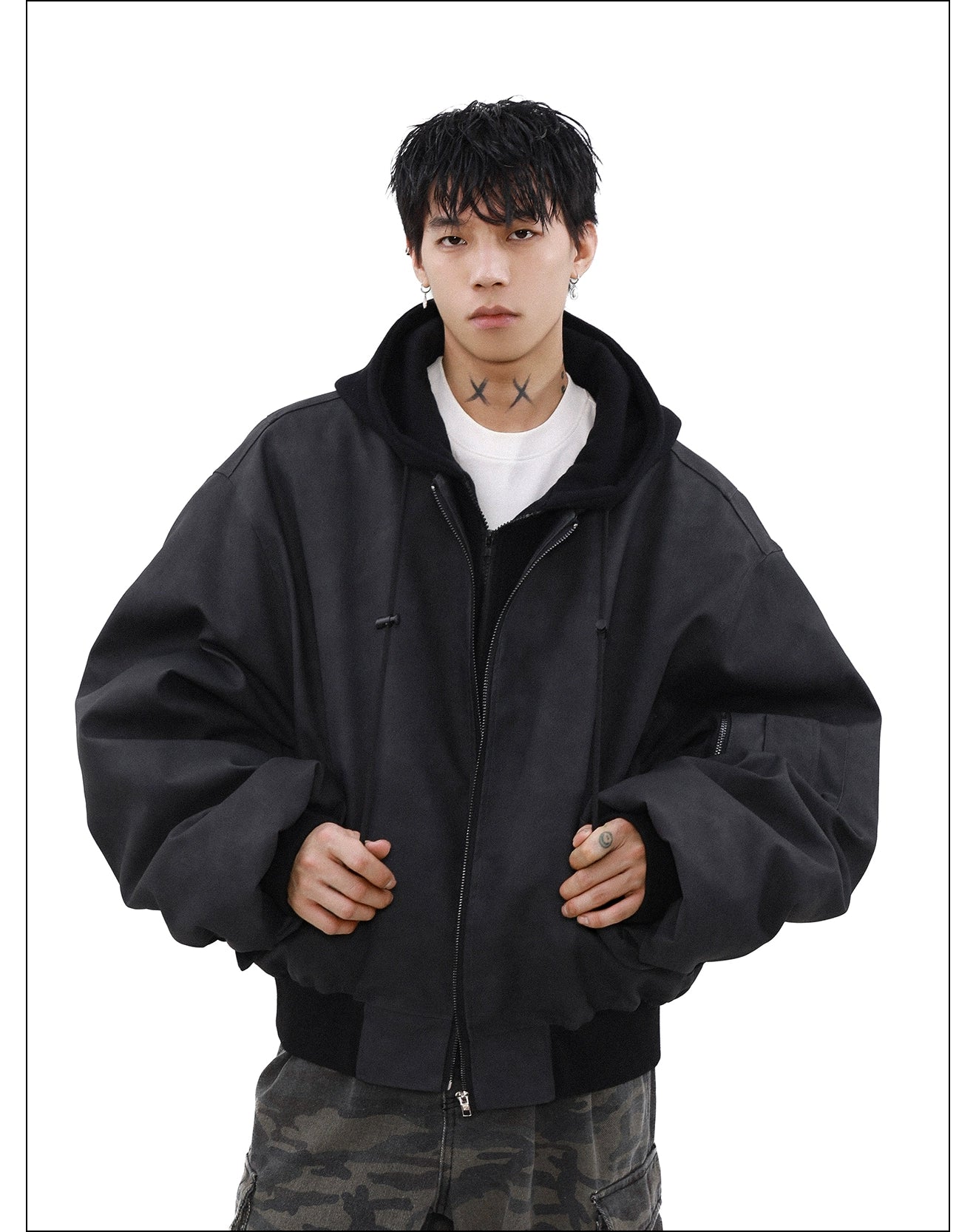 Umber Drift Oversized Moto Jacket