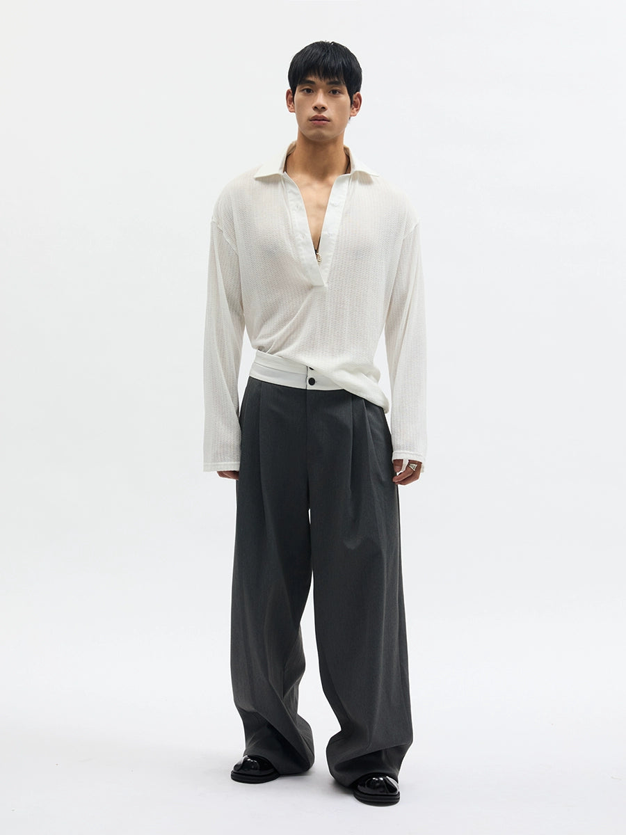 IvoryBand High-Rise Pleat Trousers