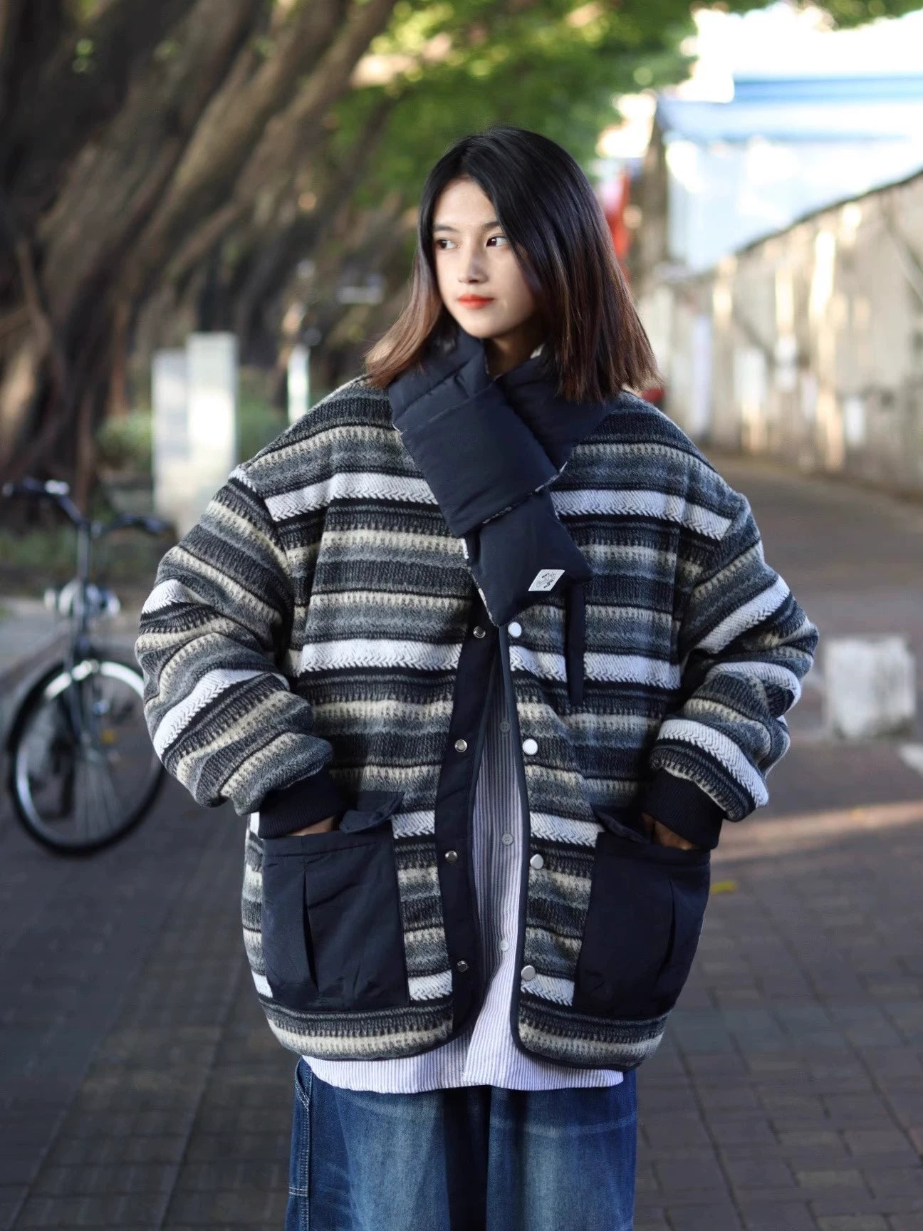 Reversible Navy Quilted Coat