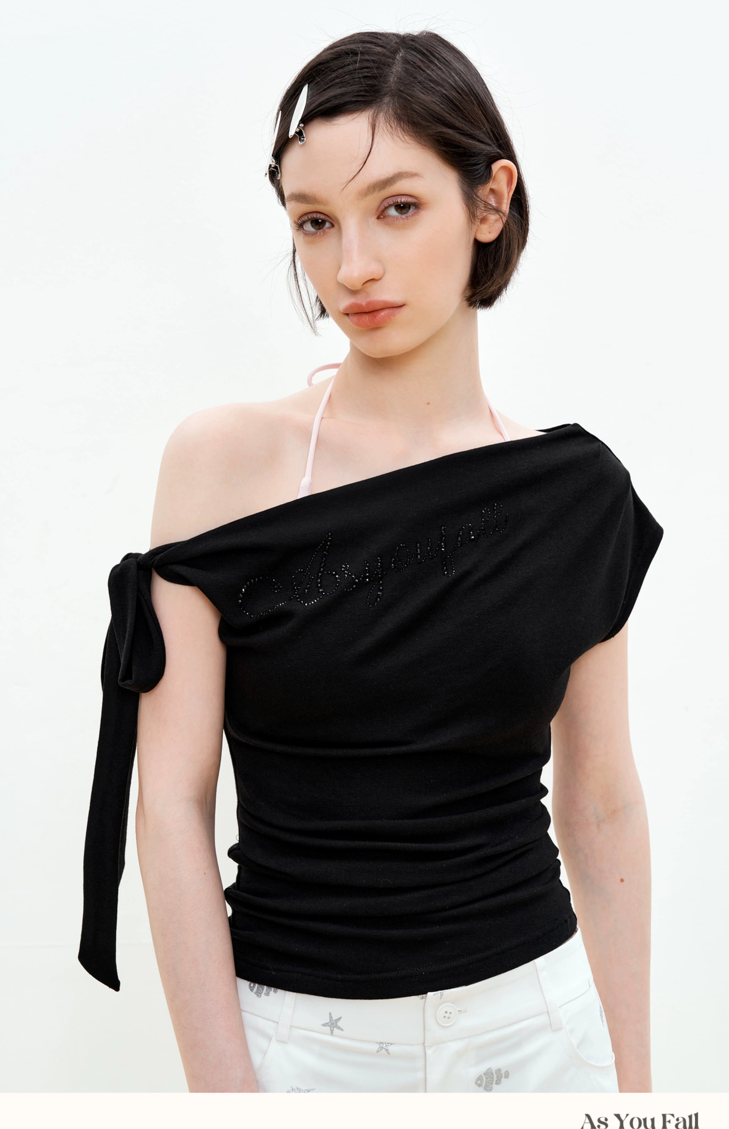 One-Shoulder Bow Top