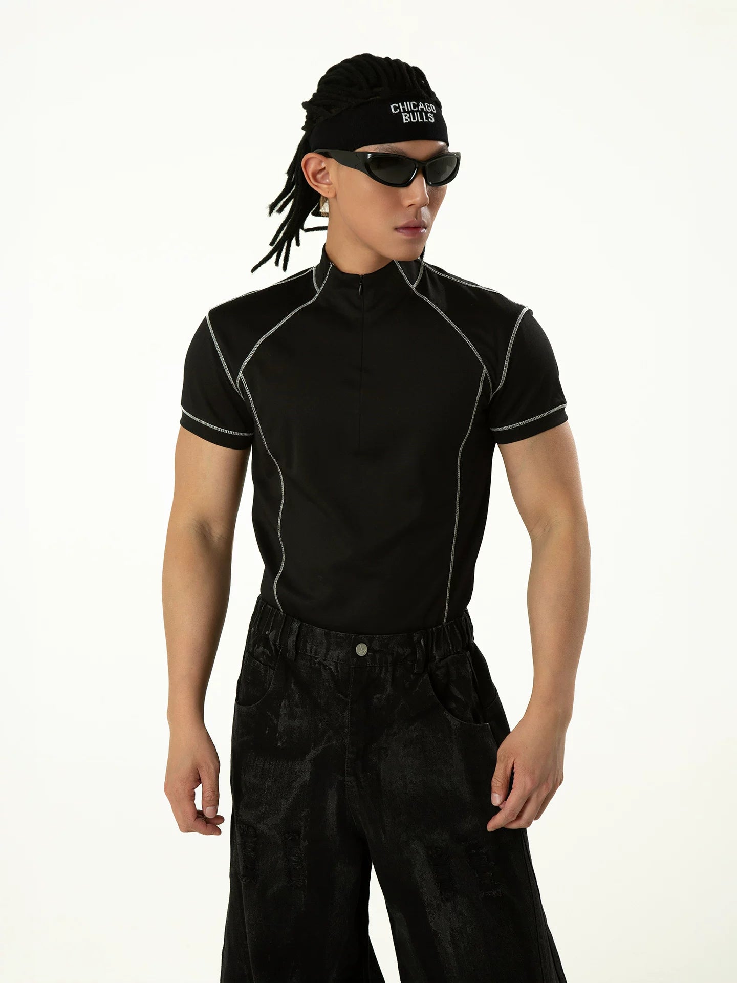 Circuit Line Contrast Zip Tech Tee