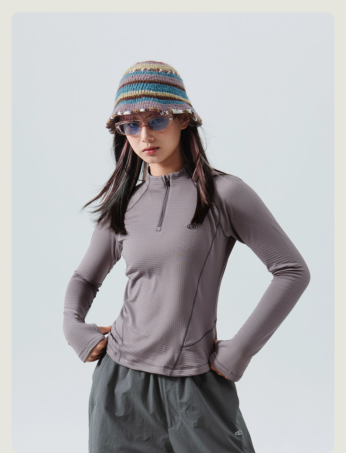 Wool Thermal Stand-Collar T-shirt