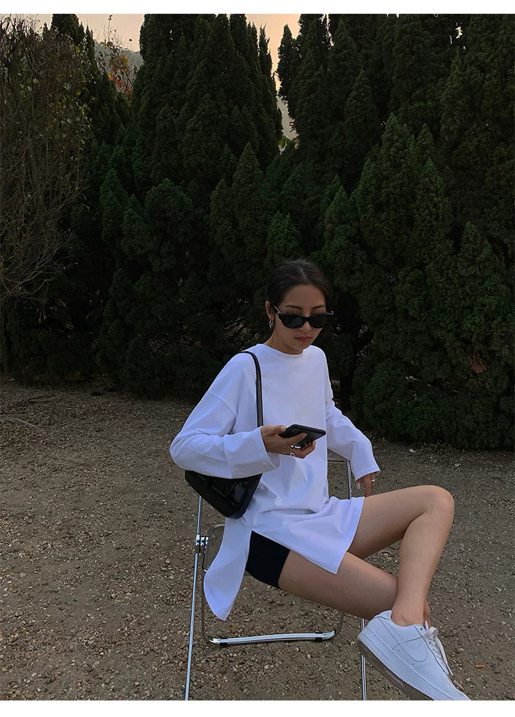 Moonlit Stroll Oversized Sweatshirt Dress