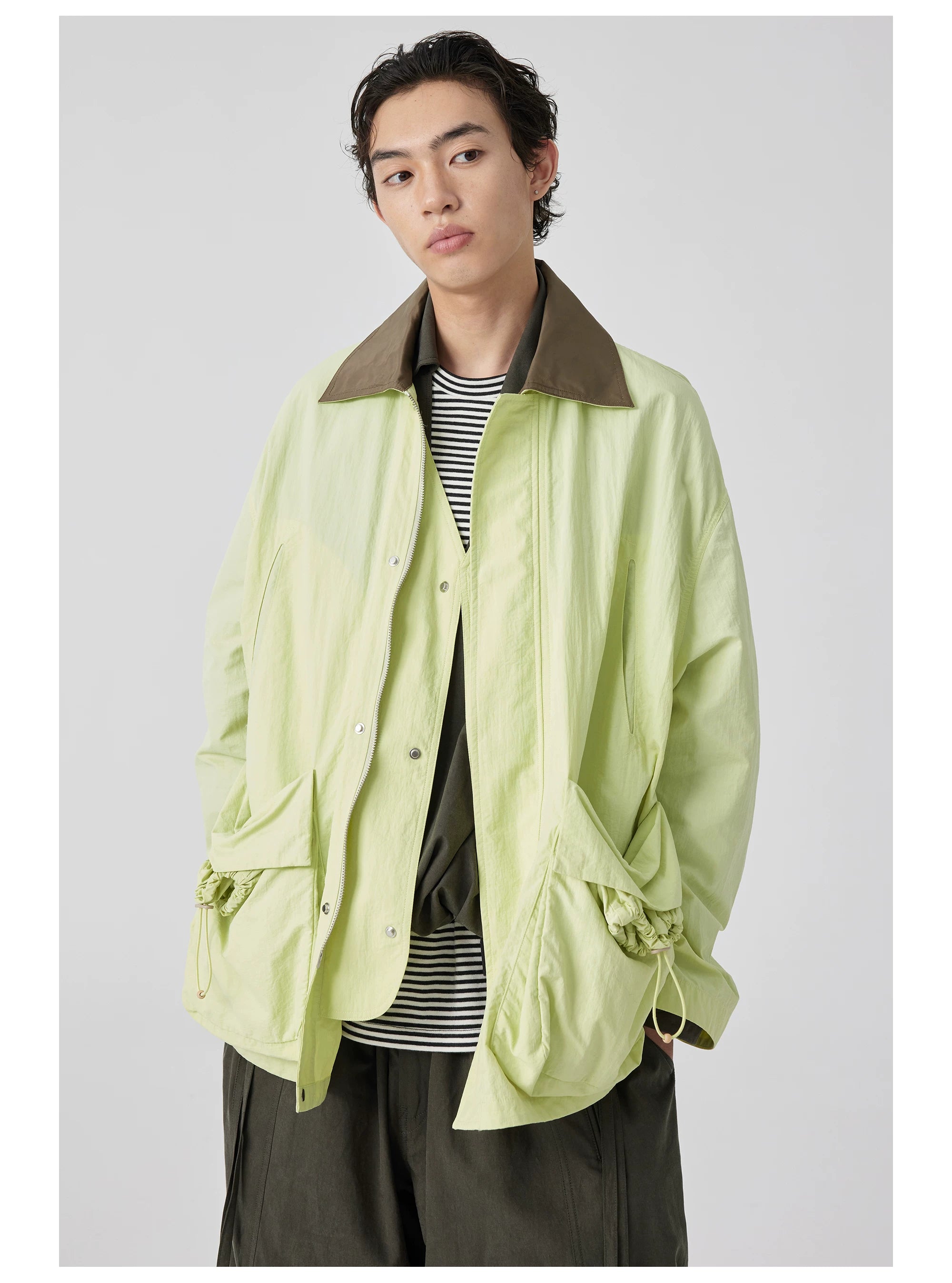 Contrast Collar Safari Jacket