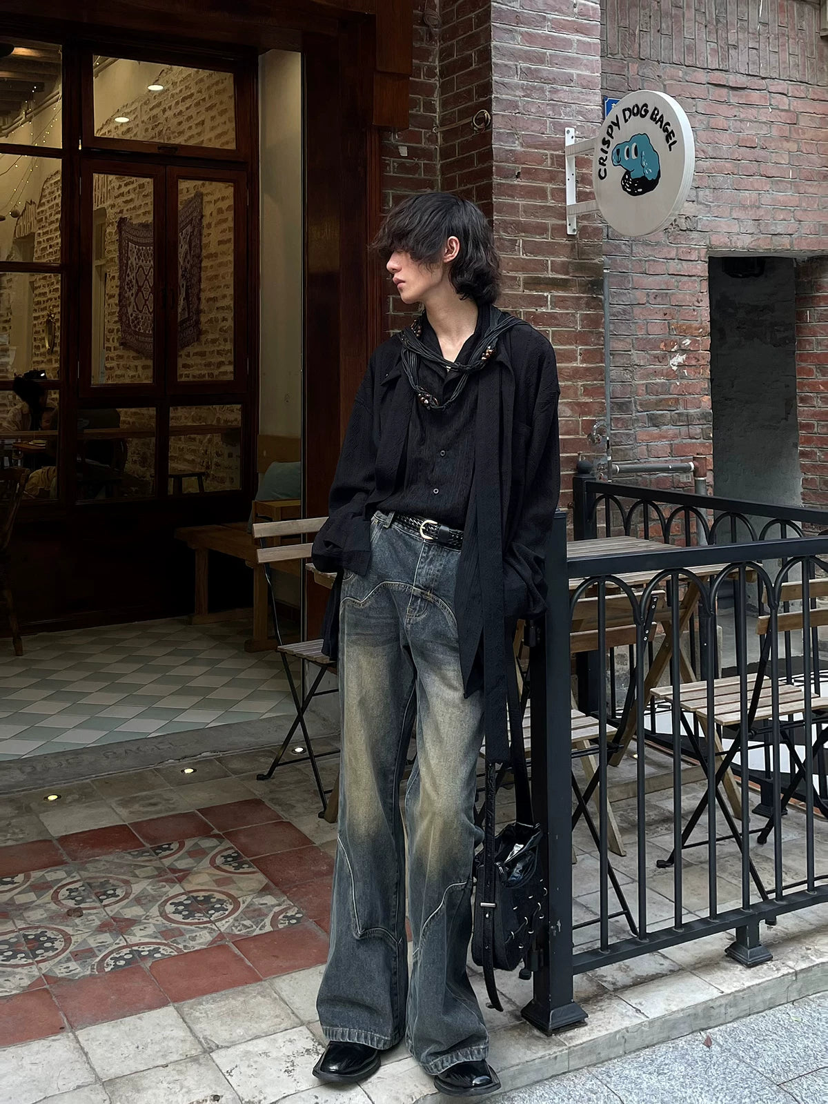 Arcfade Vintage Panel Wide-Leg Jeans