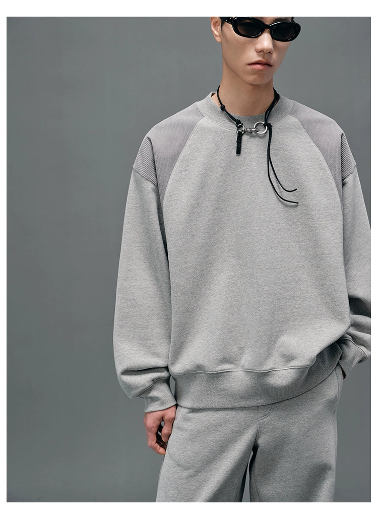 Panel Structural Sweatshirt & Athletic Pants Set