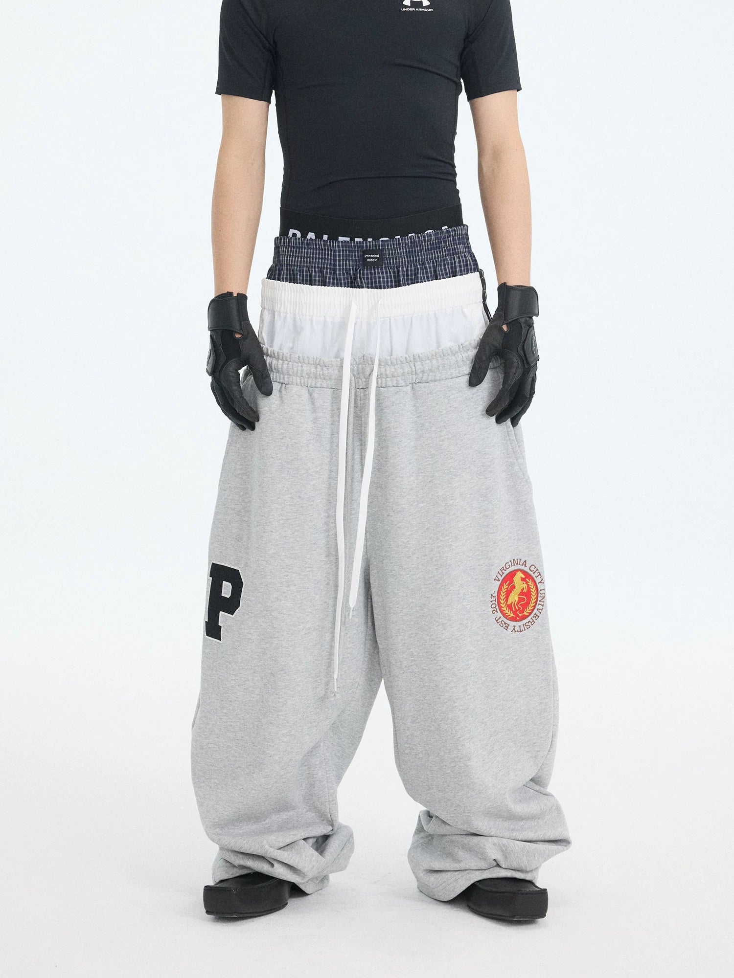 Protocol Double-Waist Stadium Sweatpants