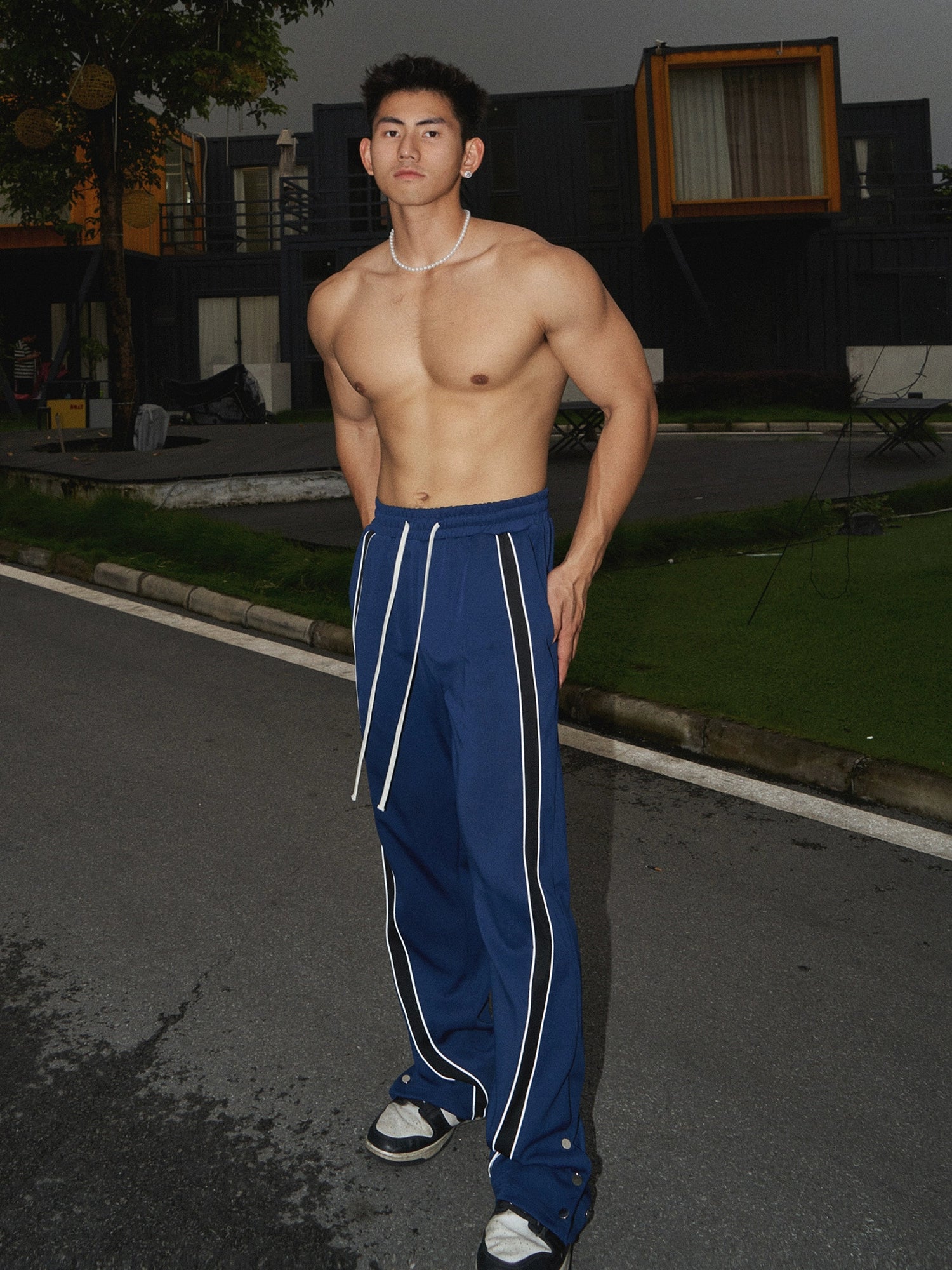 Side Striped Athletic Track Pants