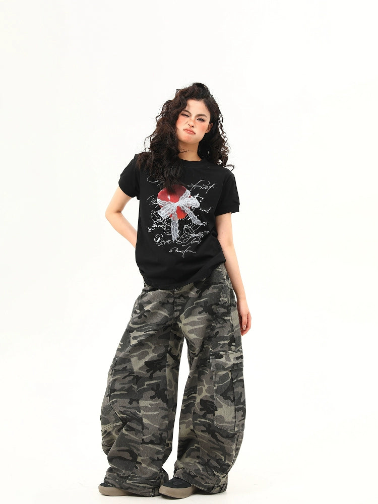 Romantic Script & Bow Graphic Tee