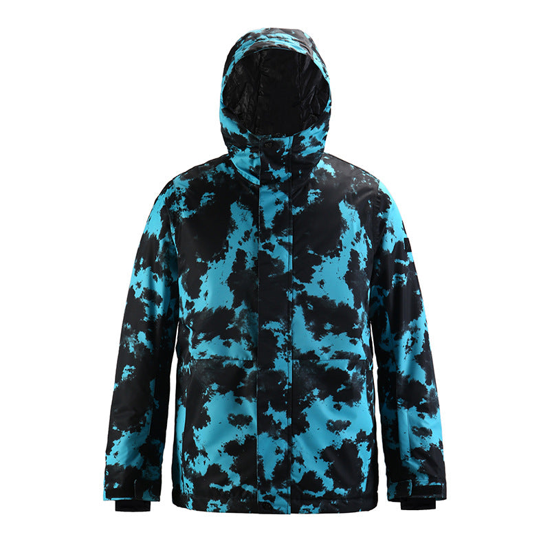Graphic Print Hooded Snowboard Jacket