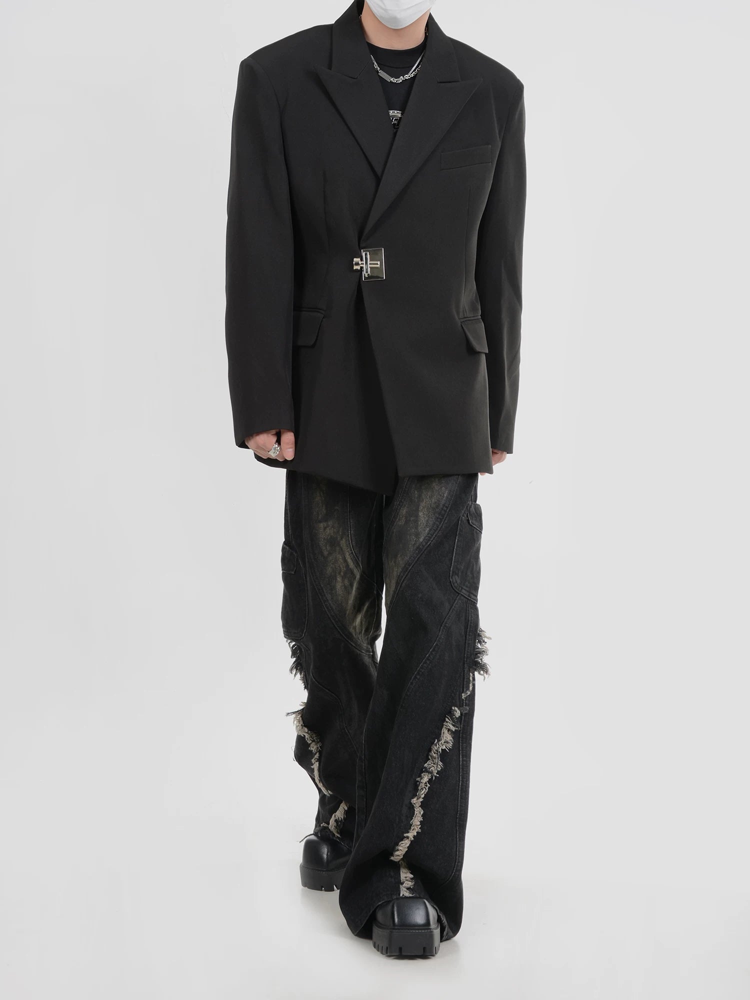 Obsidian Latch Asymmetric Blazer