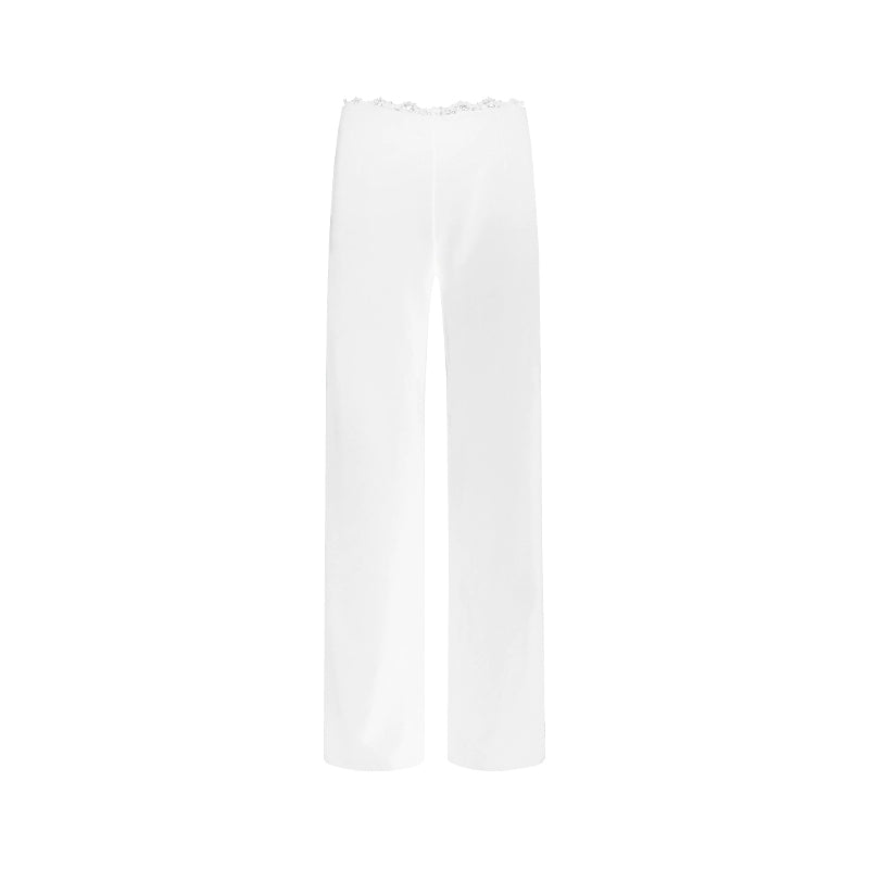 Moonlit Lace-Waist Wide-Leg Pants