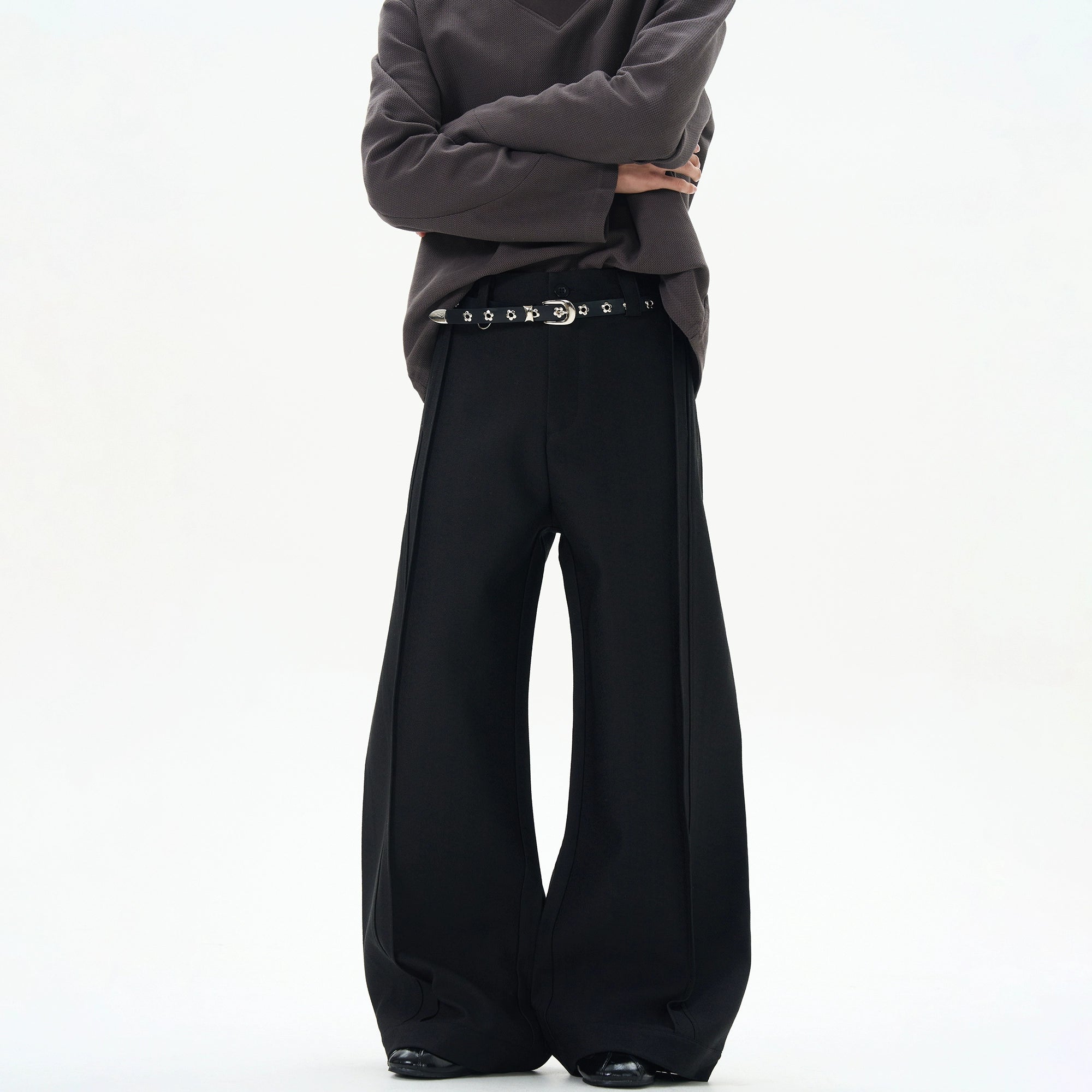 Graphite Drape Ultra-Wide Trousers