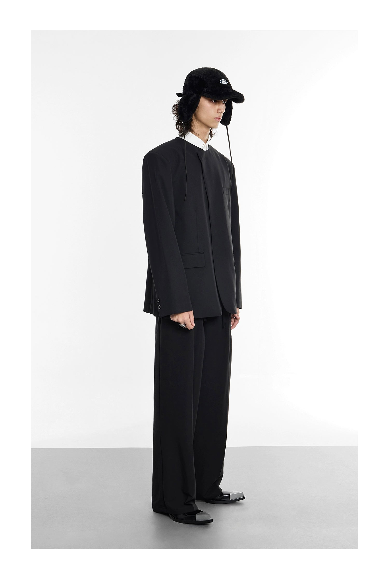 Oversized Black Structured Blazer