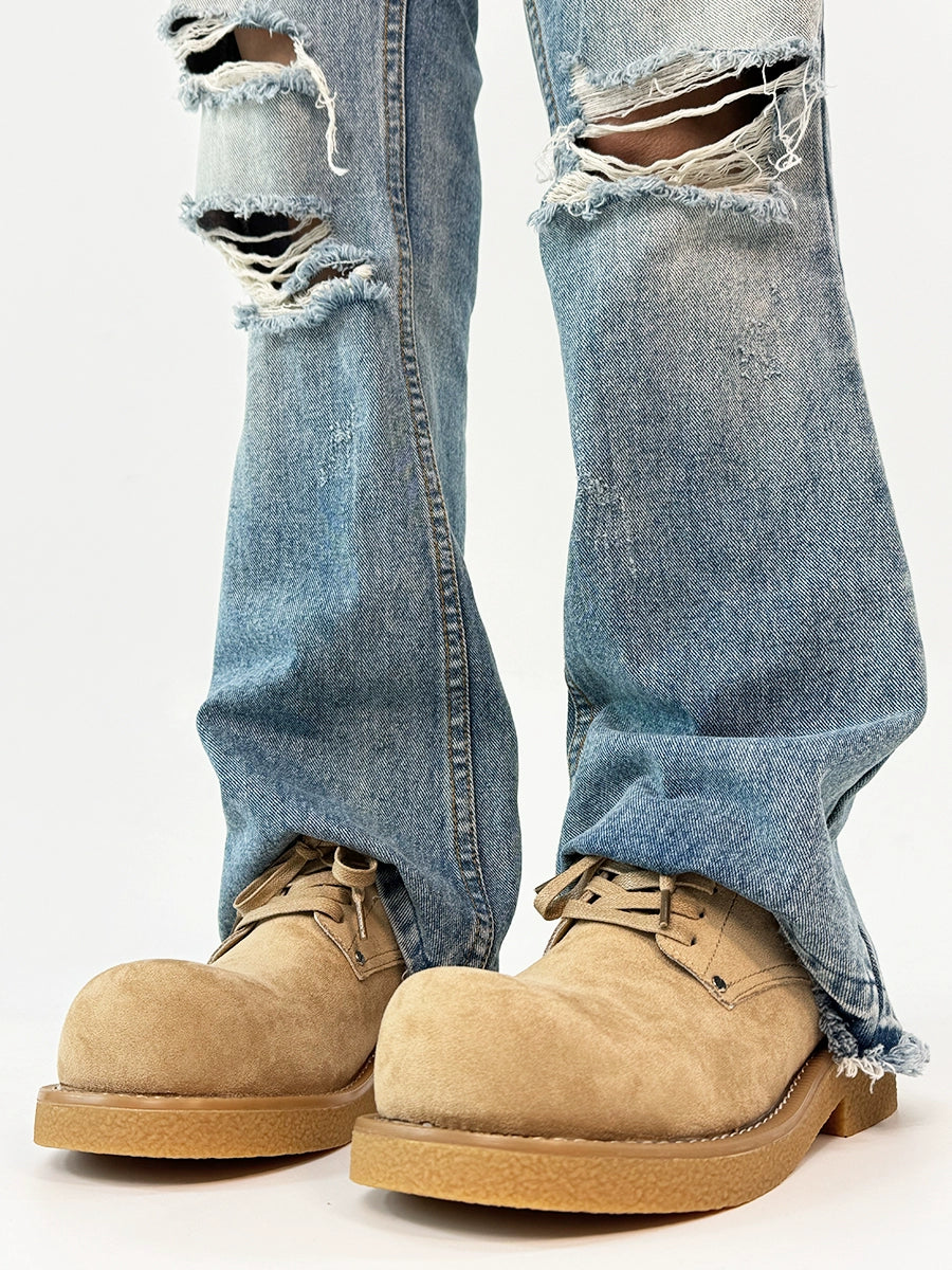 Modern Chunky Suede Platform Derbies