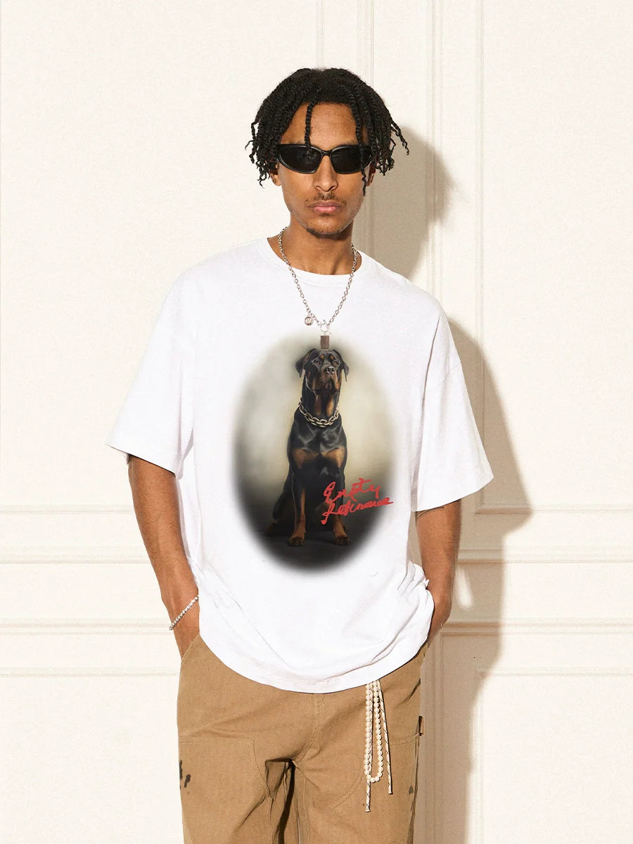 Loyal Rottweiler Dog Print Tee - chiclara