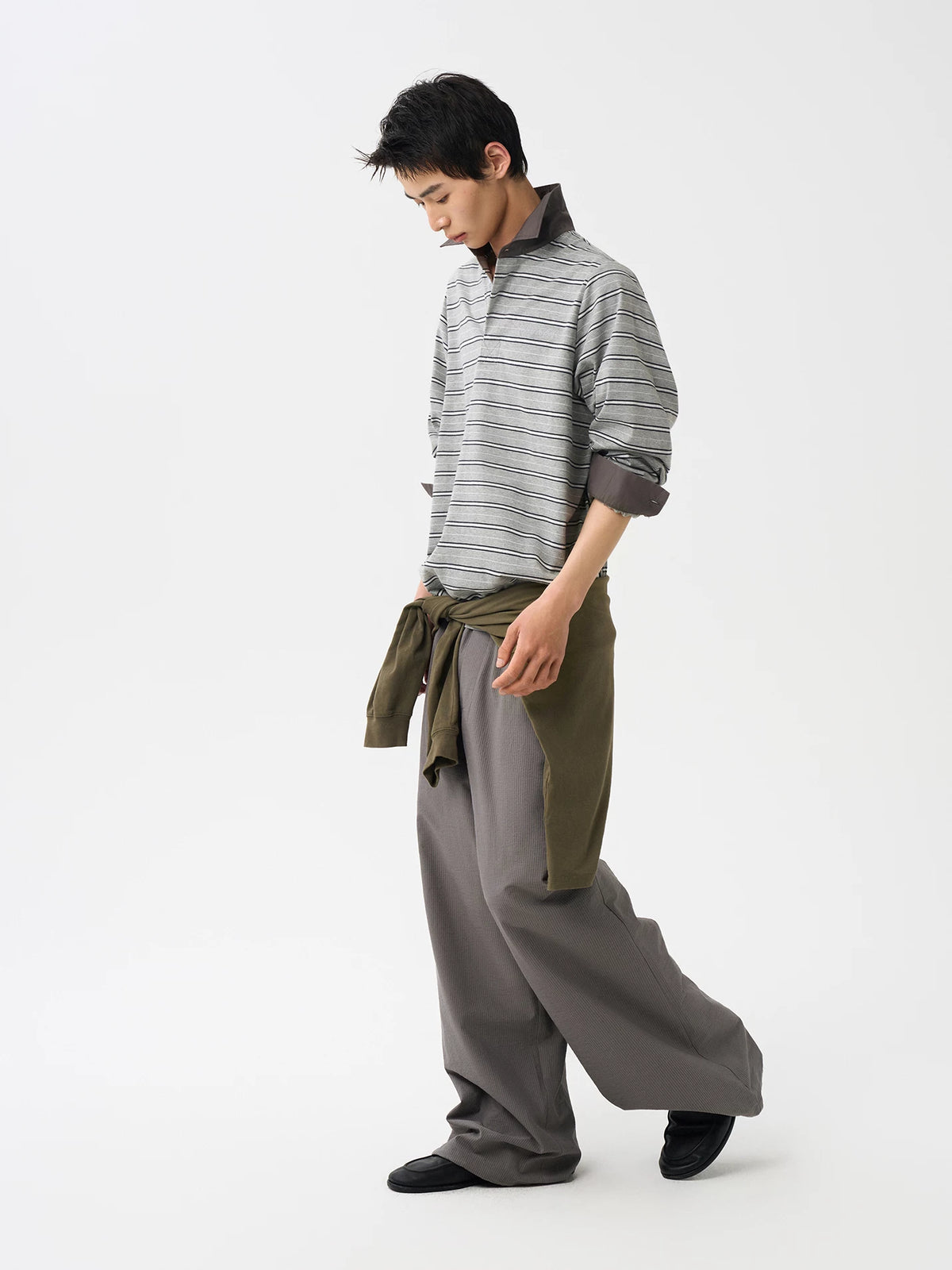 Ashbourne Striped Long-Sleeve Polo