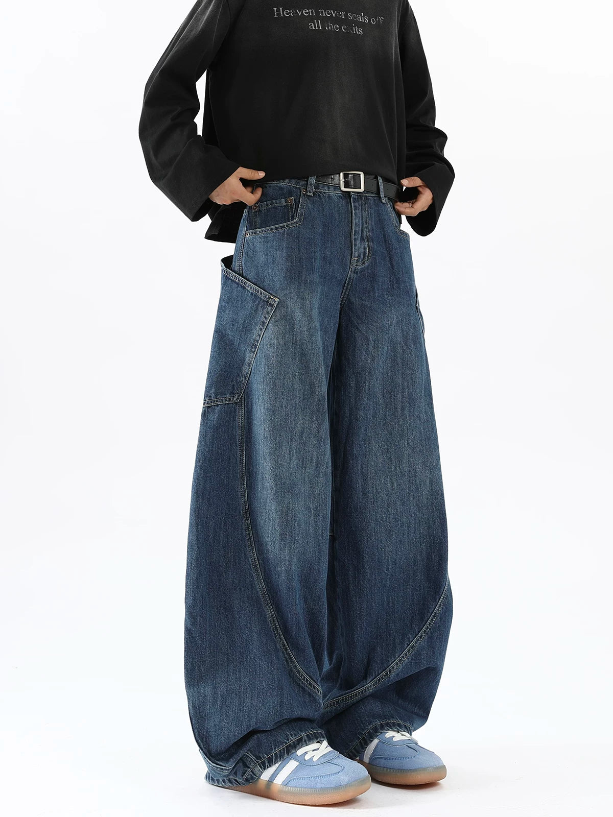Breeze-Dome Balloon Denim Pants