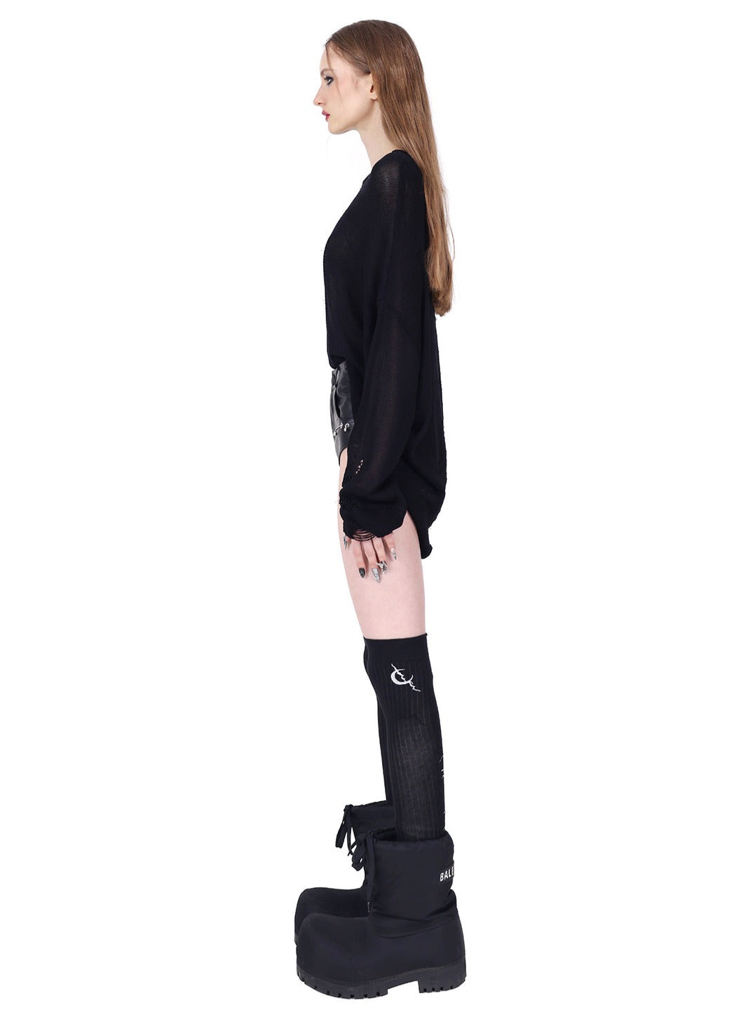 PINKSPINK Edgy Faux Leather Shorts - Jet Black