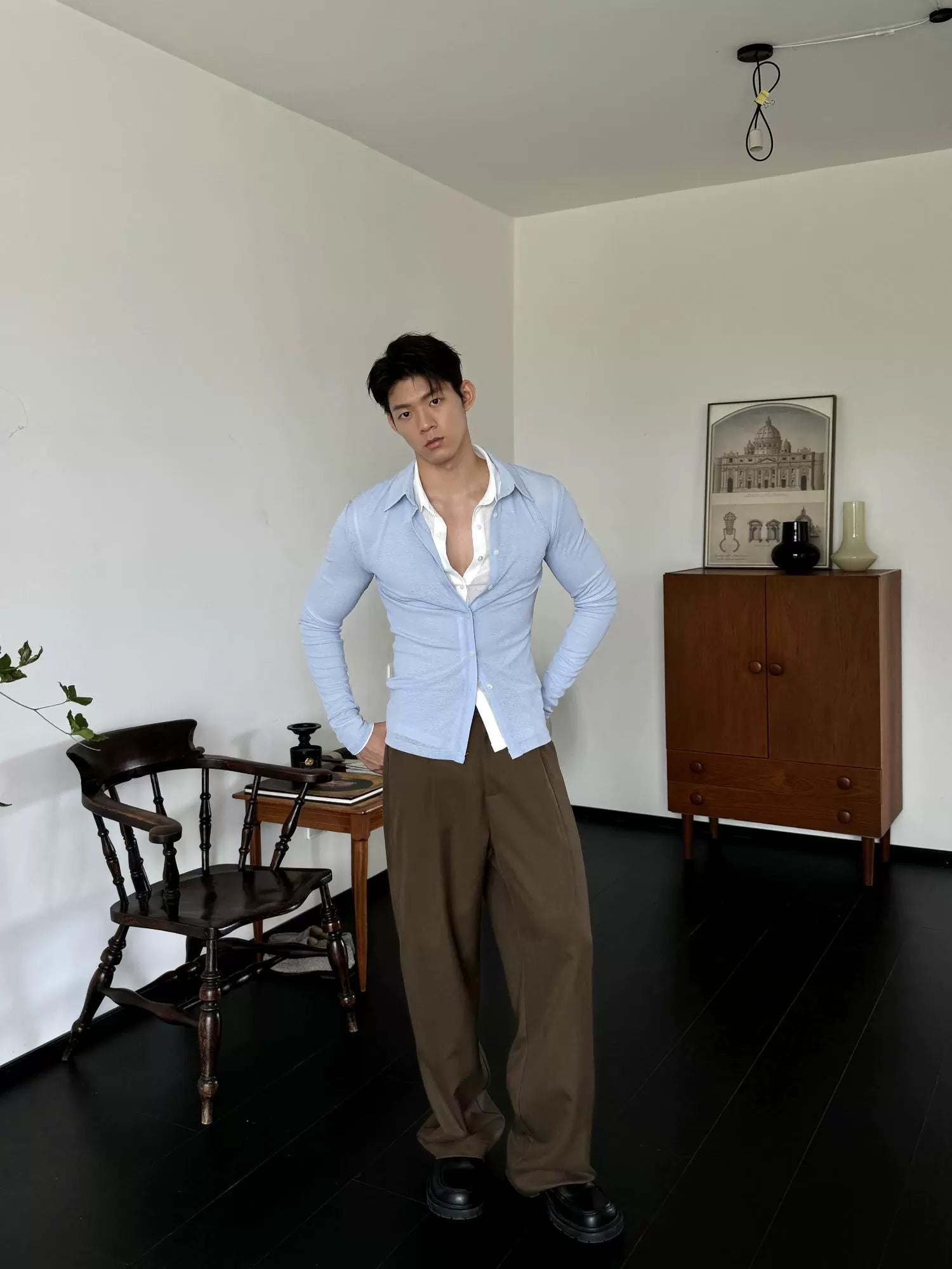 Light Blue Slim Fit Button Shirt