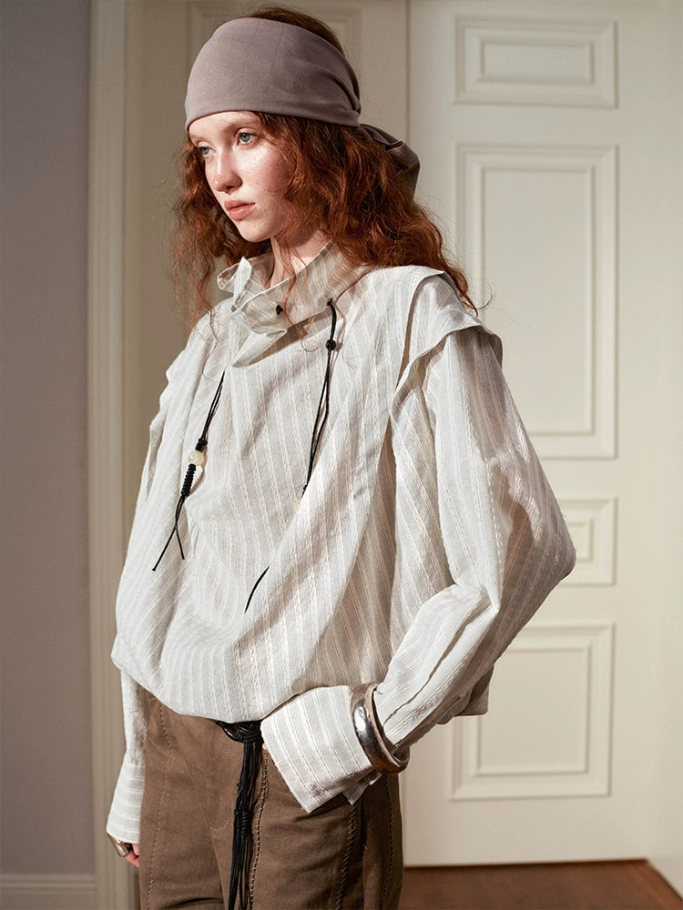Oversized High-Neck Blouse