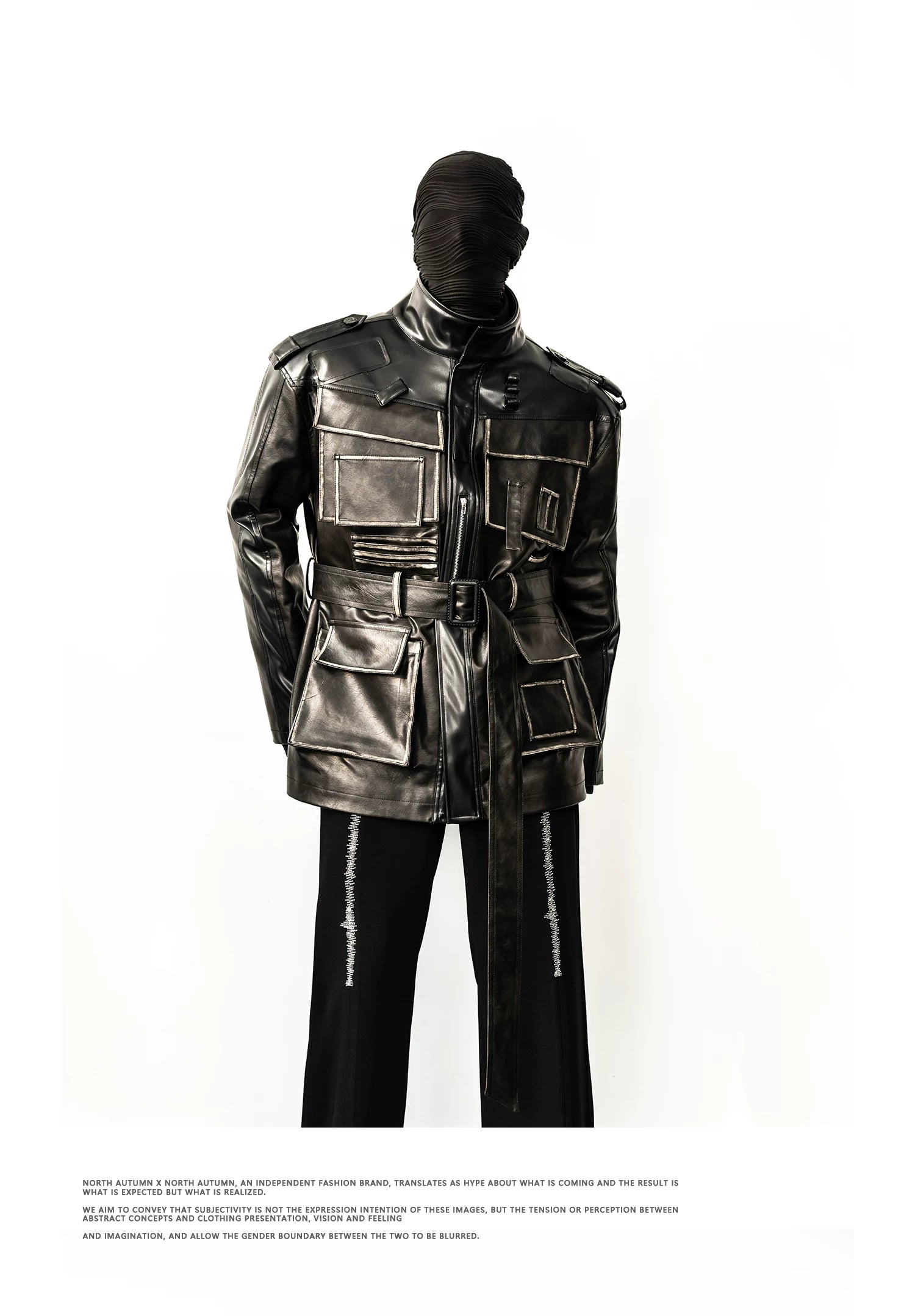 Obsidian Circuit Multi-Pocket Belted Leather Jacket