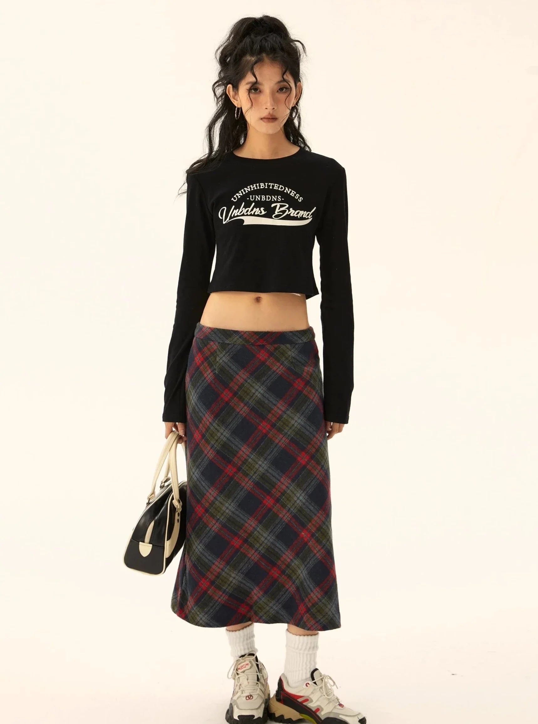 Elegant Striped Wool Skirt - chiclara