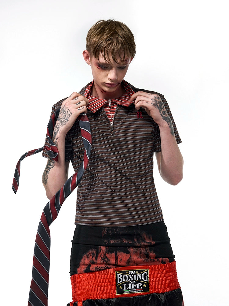 Striped Polo Shirt Top