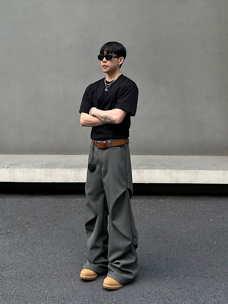 Graphite Drape Wide Trousers