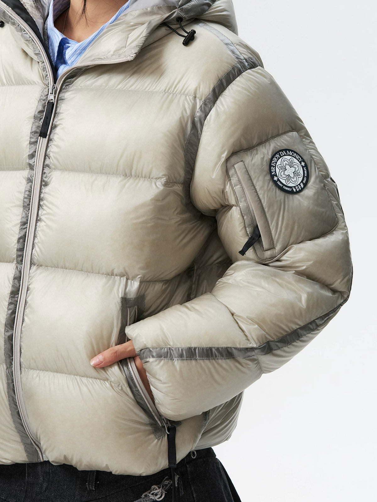 Glacier Halo Reflective Hooded Puffer Jacket