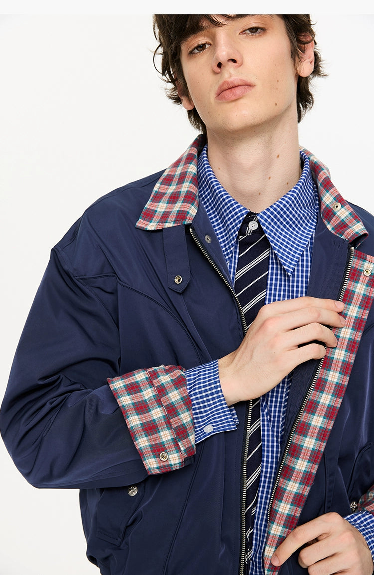 Harrington Jackets with Plaid Lining