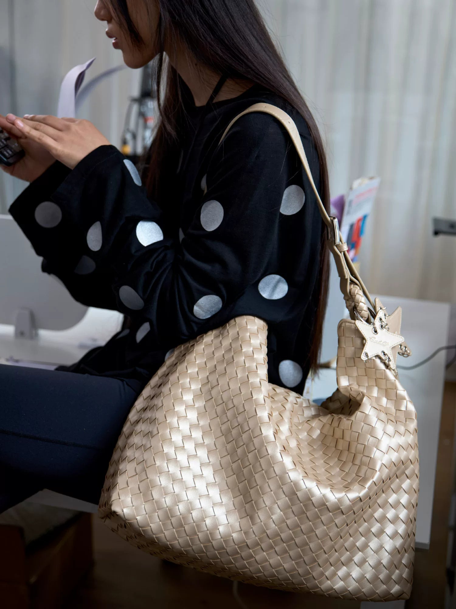 Braided Star Hobo Tote Bag - view 3