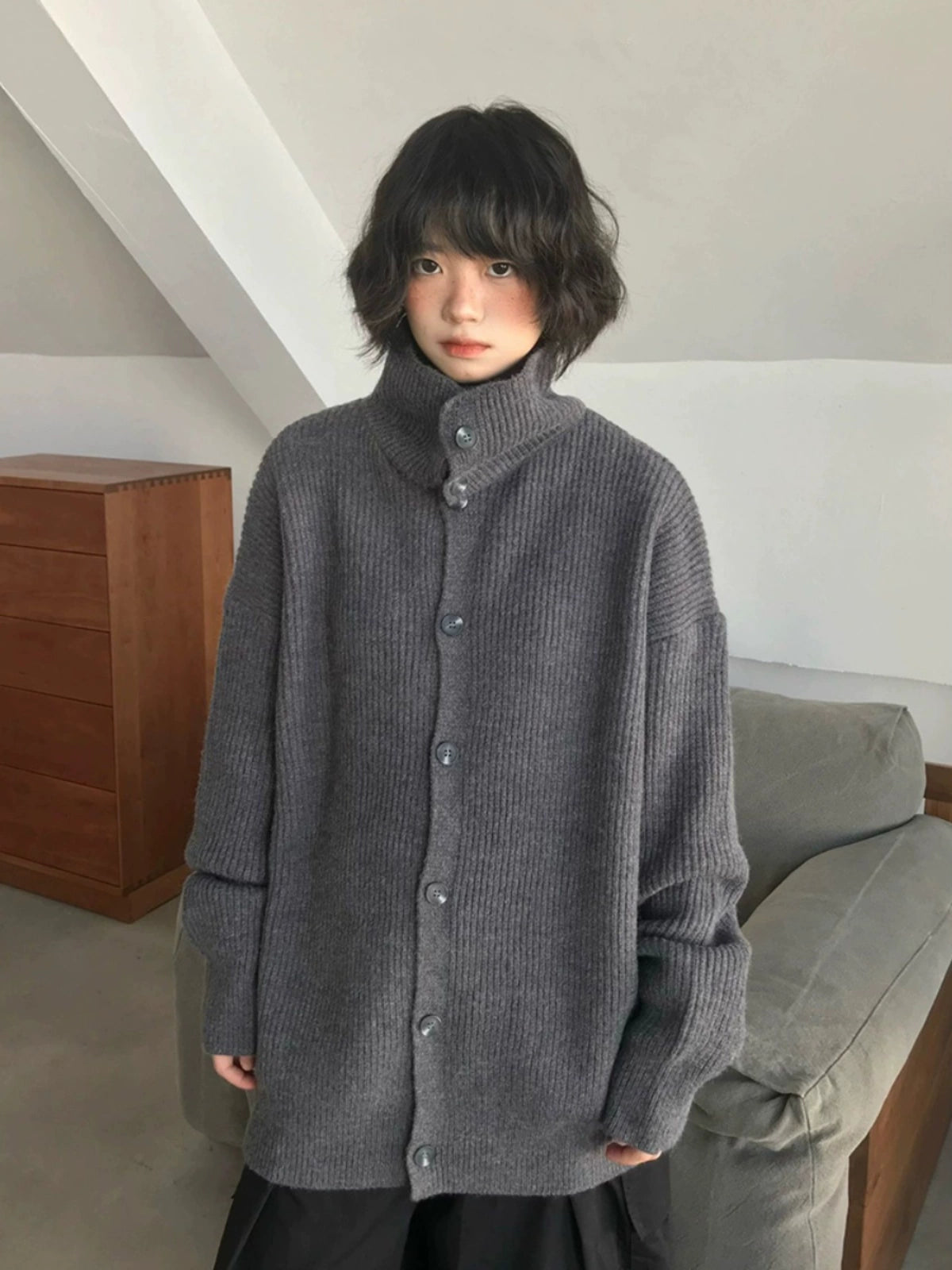 Oversized  Knit Cardigan Sweater