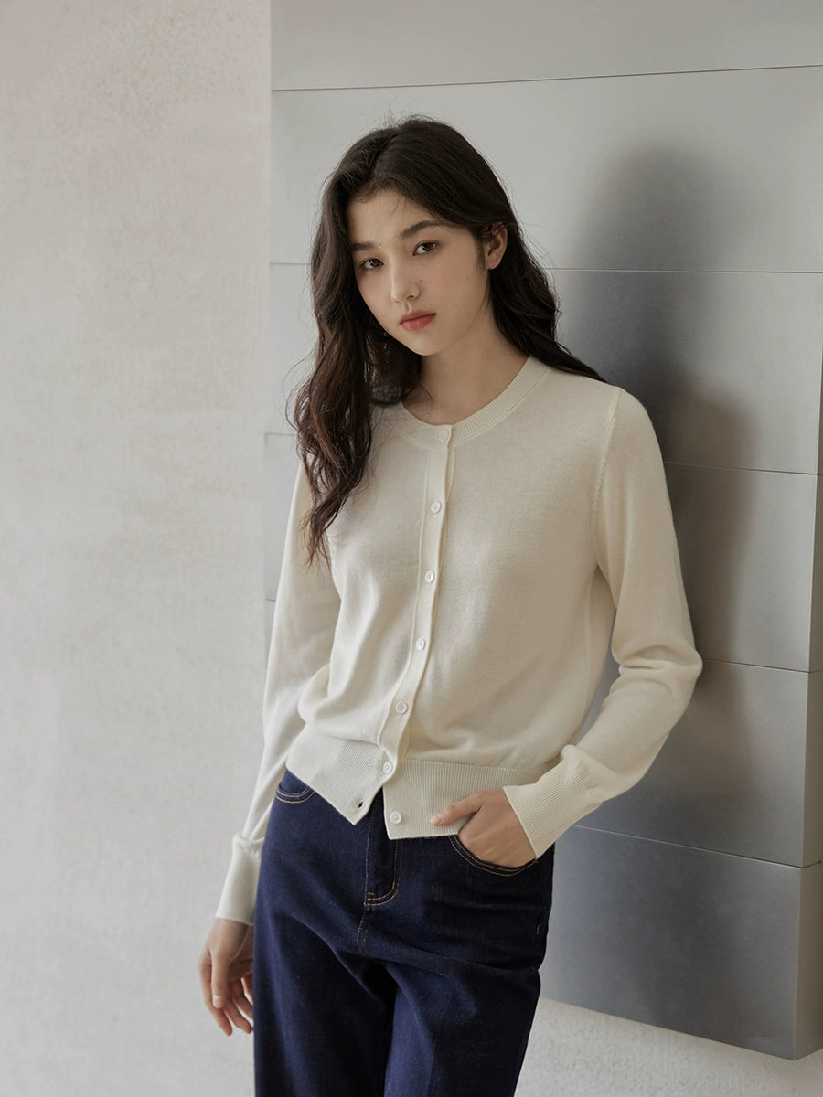 Classic Grey Button Up Cardigan