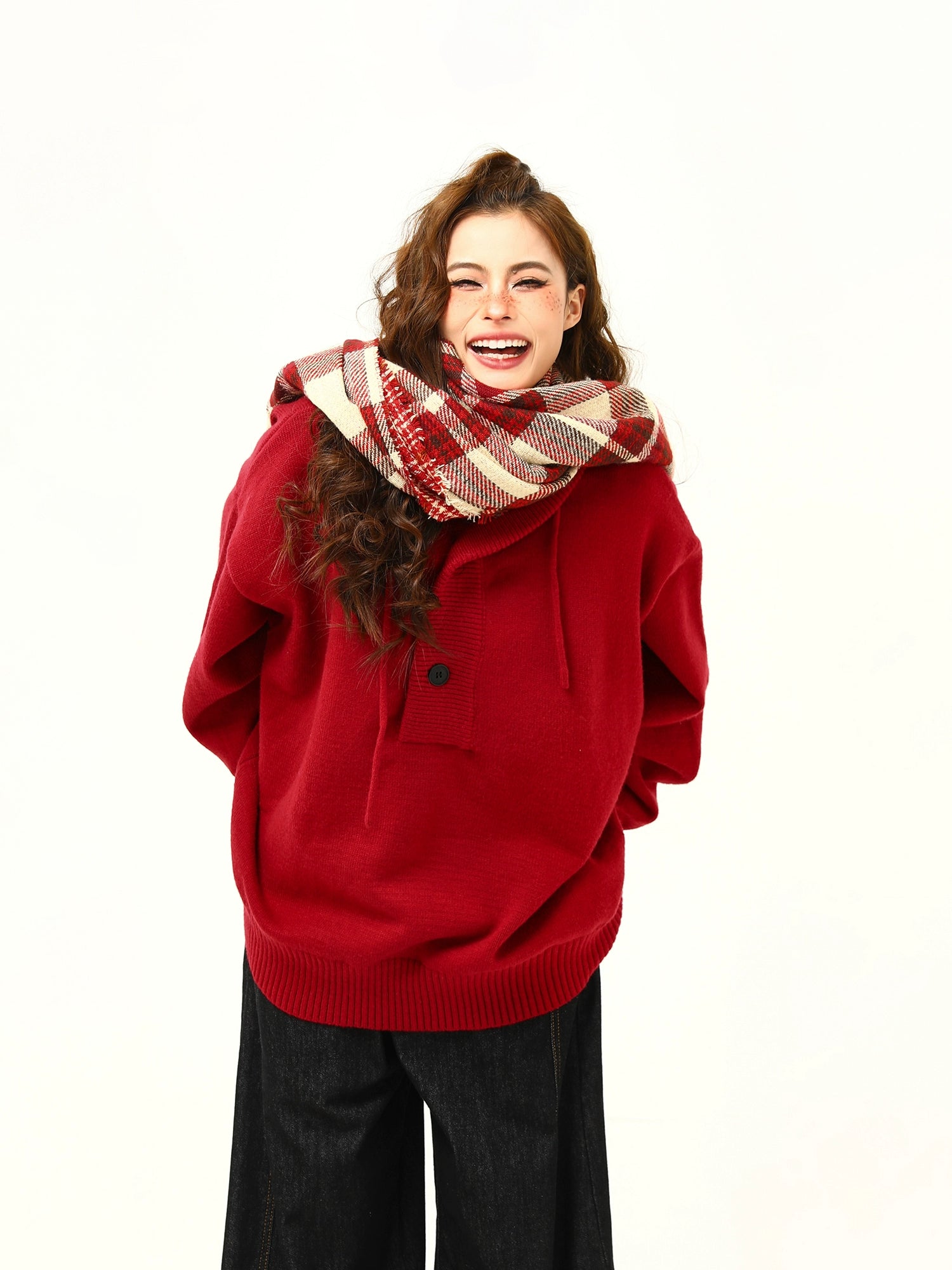 Cozy Knit Hoodie Pullover Sweater