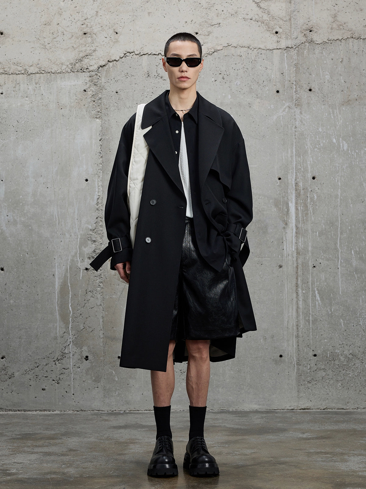 Twill Classic Lapel Long Trench Coat