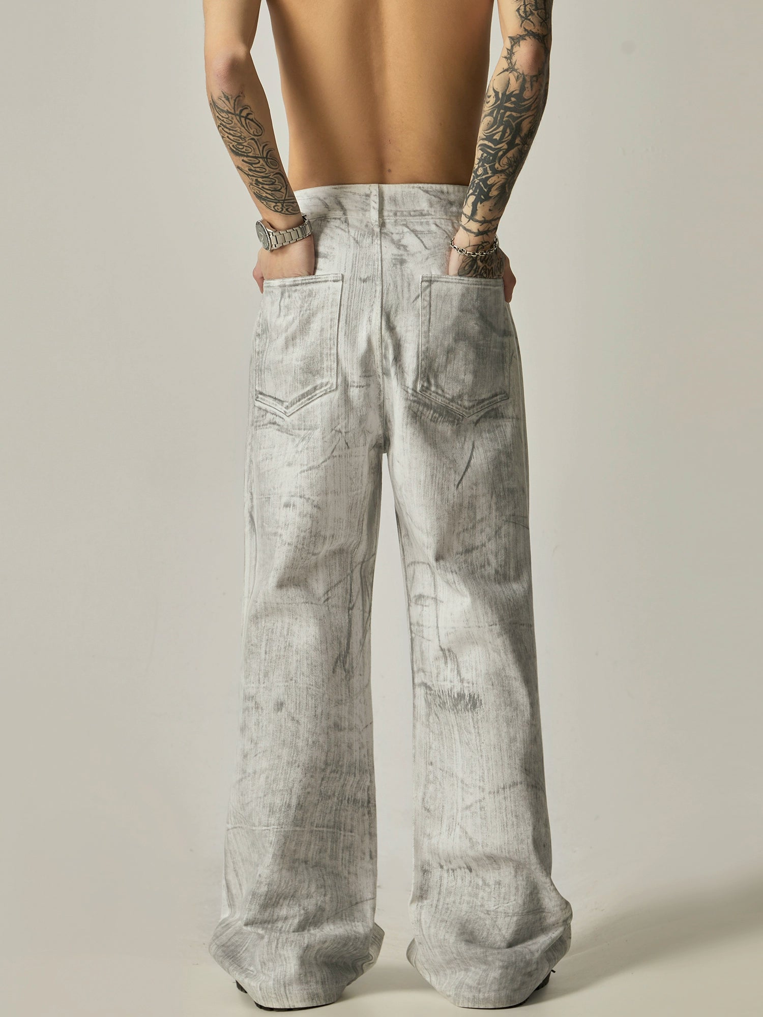 Marble Drift Wide-Leg Jeans