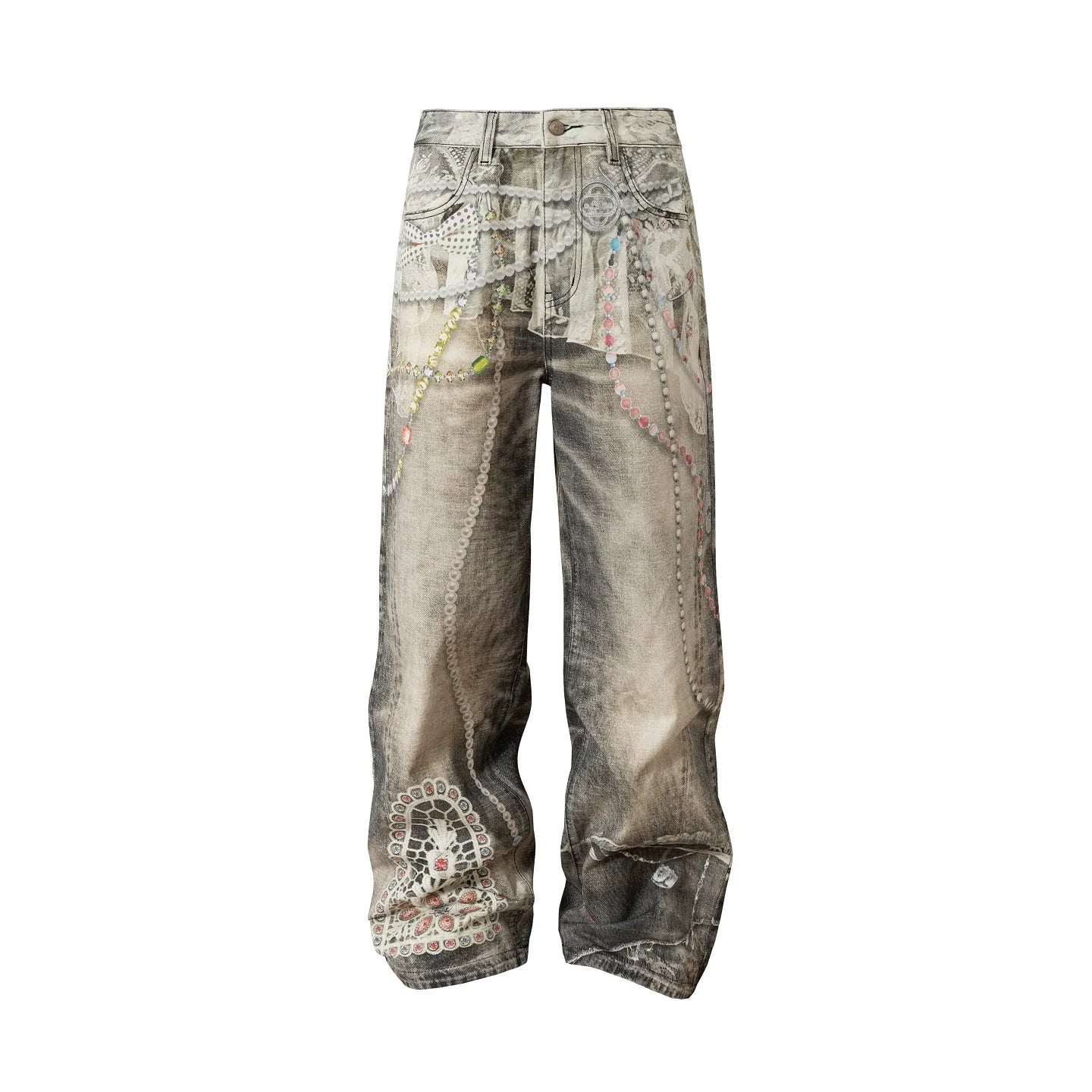 The "deconstructed" embellished jeans