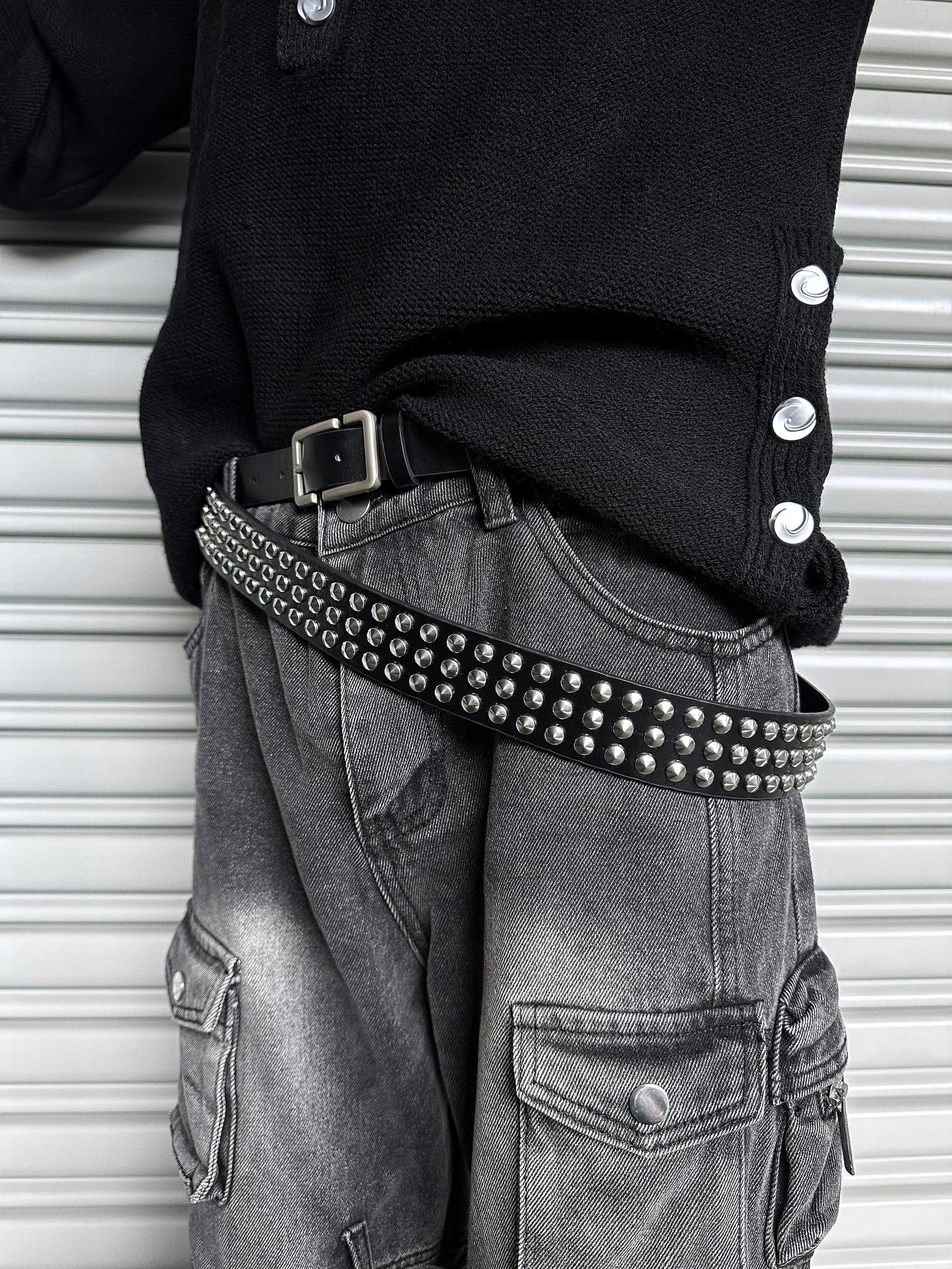 Riot Spine Triple-Stack Stud Belt