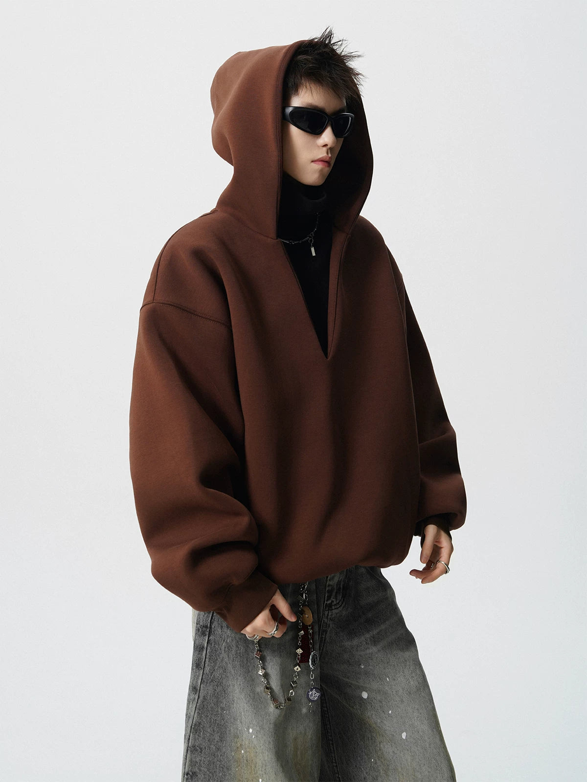 Mocha Drop Oversized Tunnel Hoodie