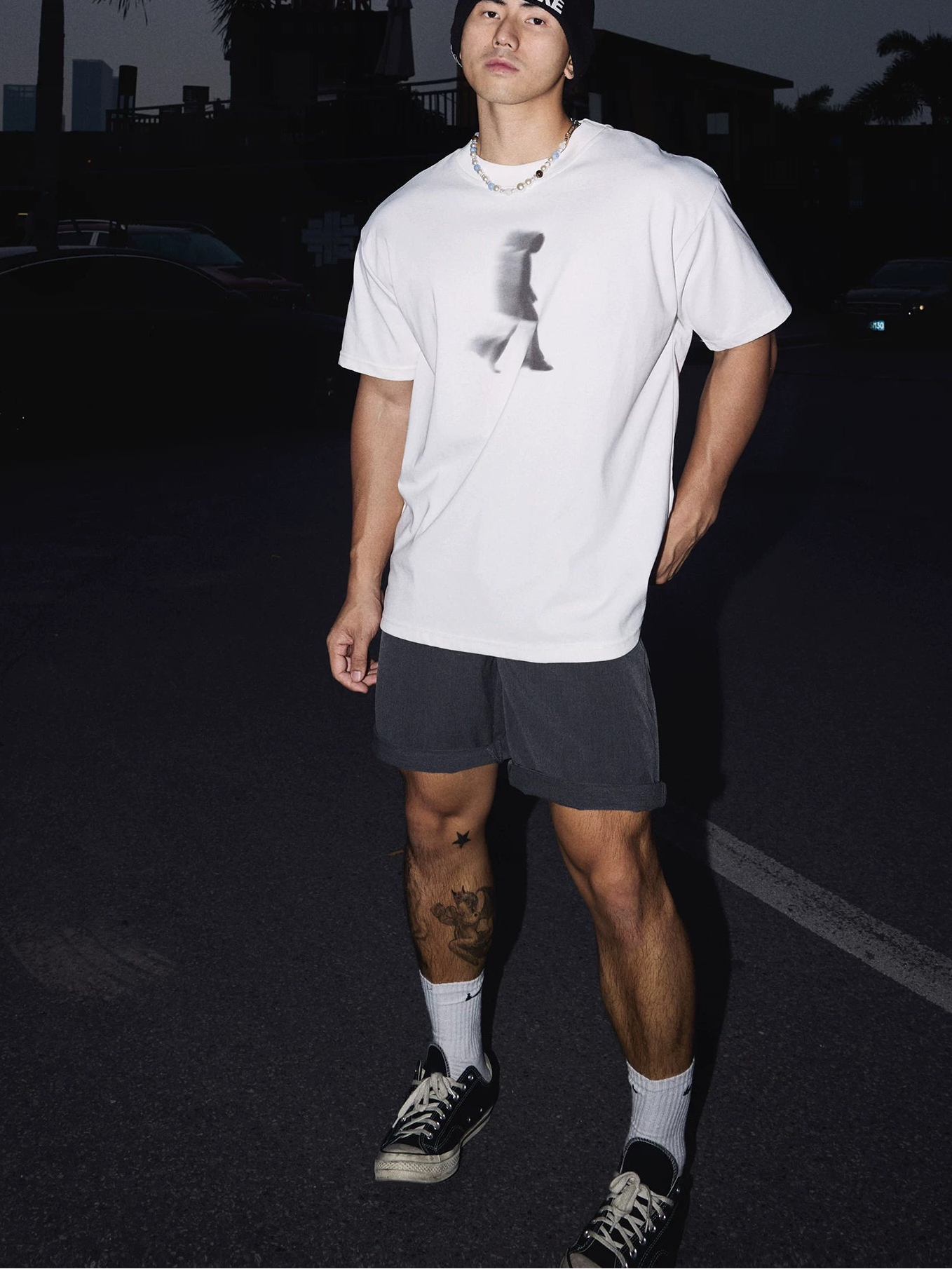 Blurred Walker Graphic White Tee