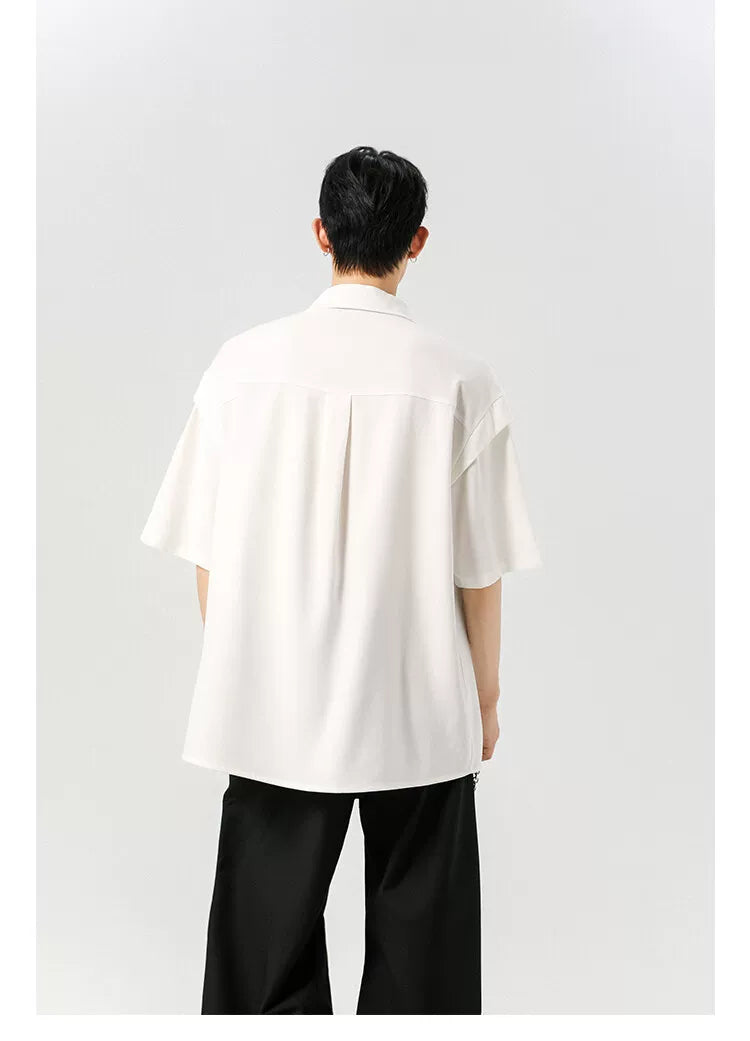 Midnight Pleat Panel Box Shirt