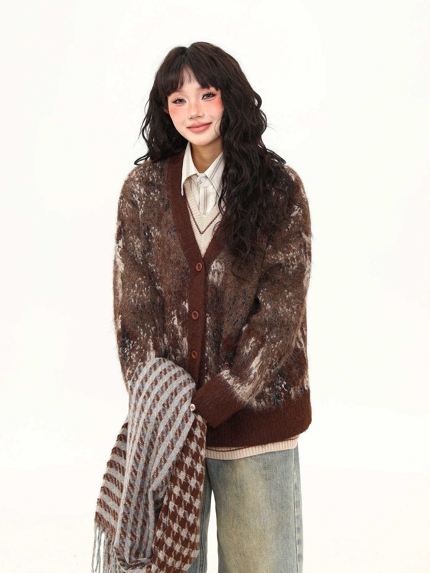 Chestnut Mocha Brushed Cardigan