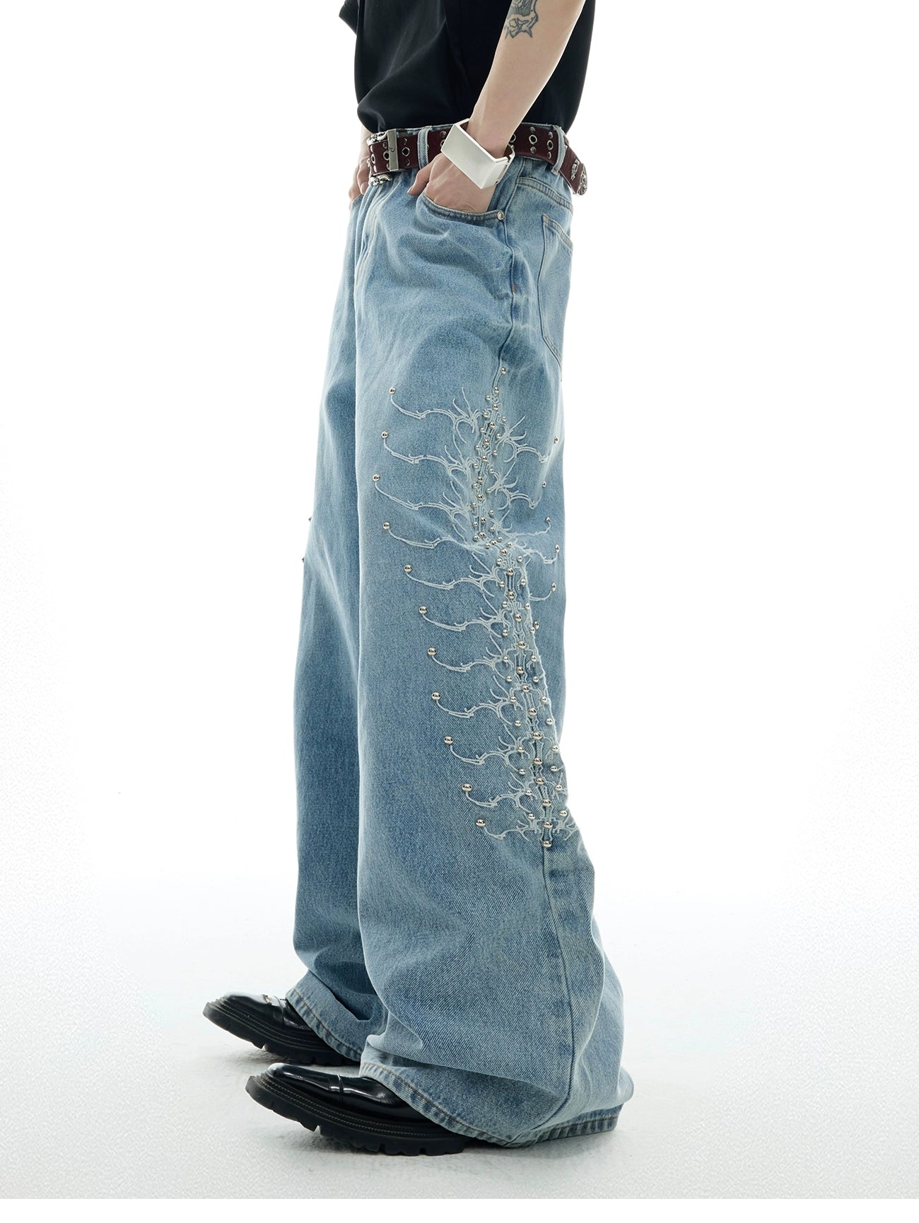 Wide-Leg Baggy Denim Jeans