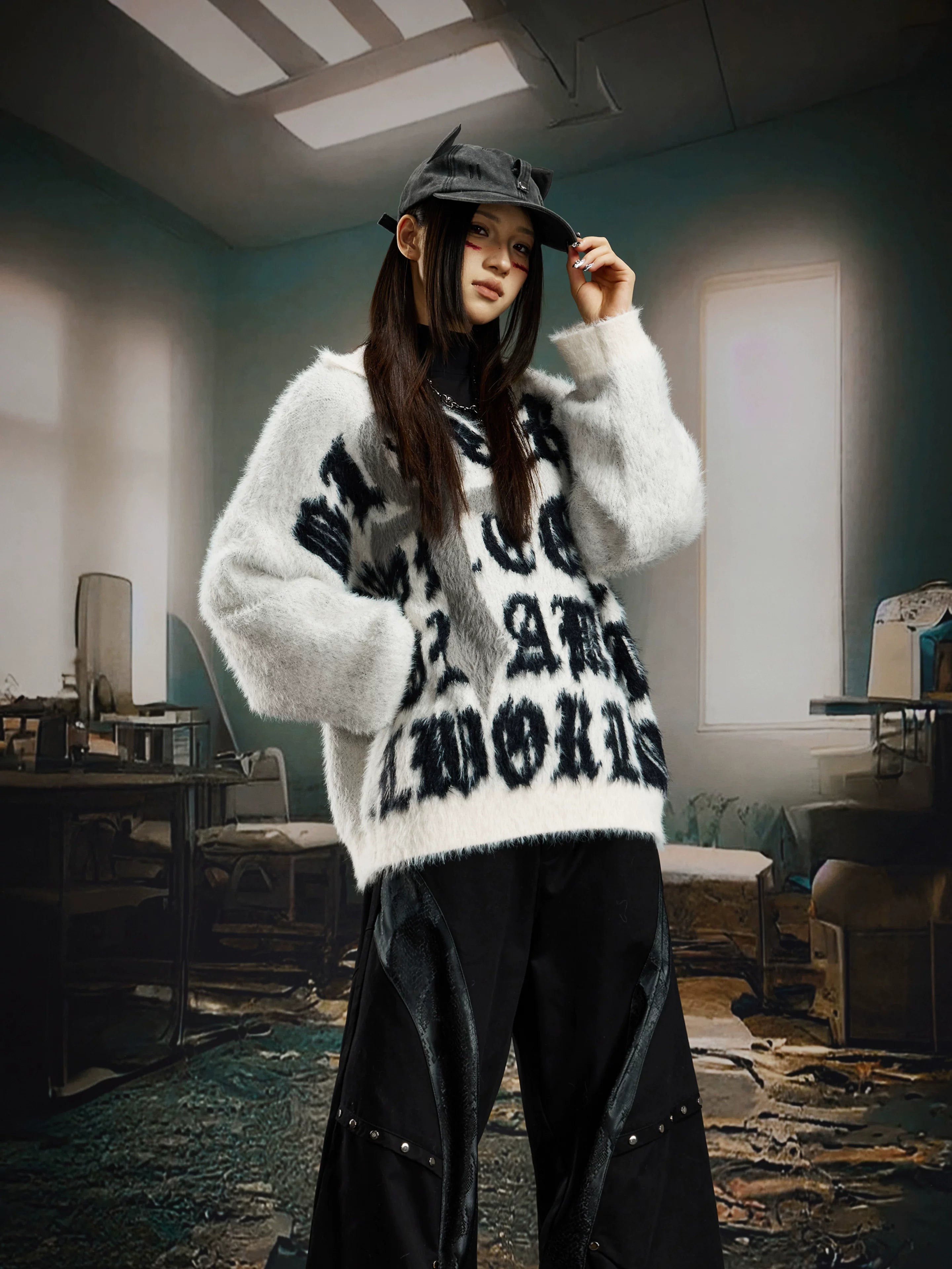 Abyss Gospel Fuzzy Cross Sweater