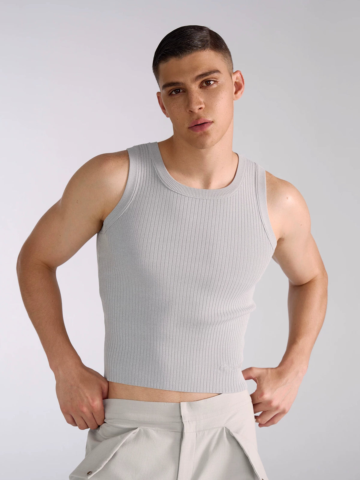Silverline Ribbed Knit Tank Top