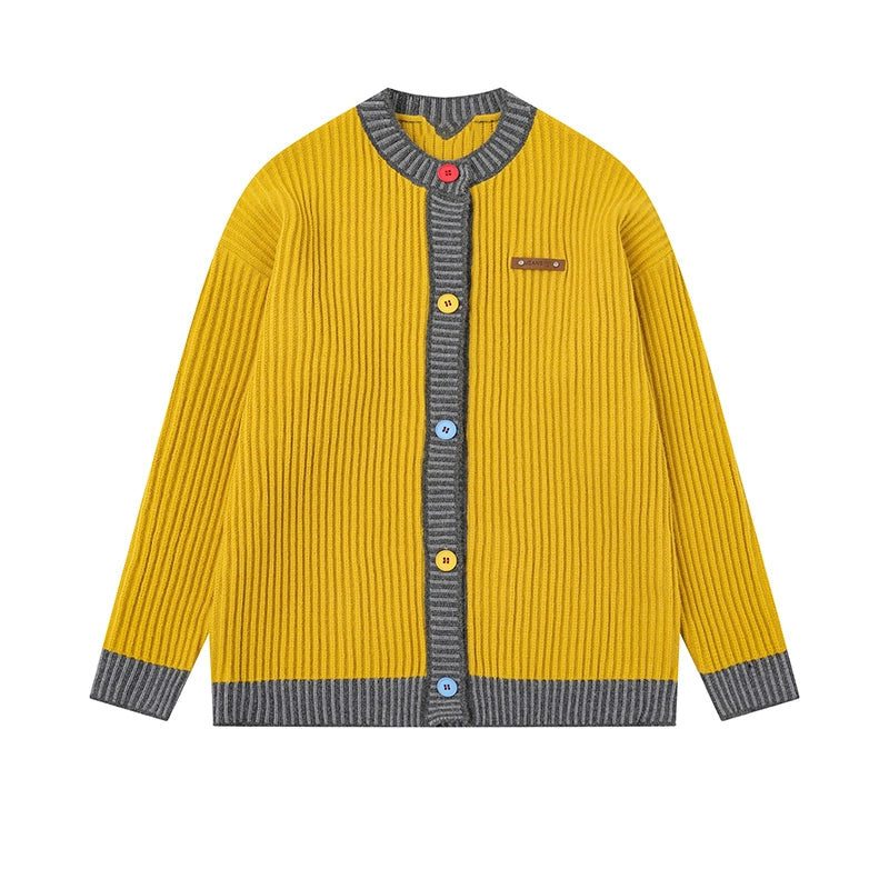 Sky Film Retro Contrast Cardigan