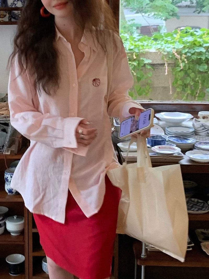 High-Waisted Straight Knee-Length Skirt